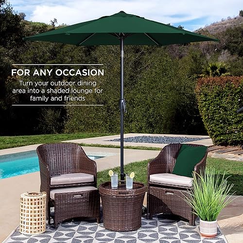 Vista 73 de Best Choice Products - Paraguas redondo para exteriores de alta resistencia (7.5 pies).