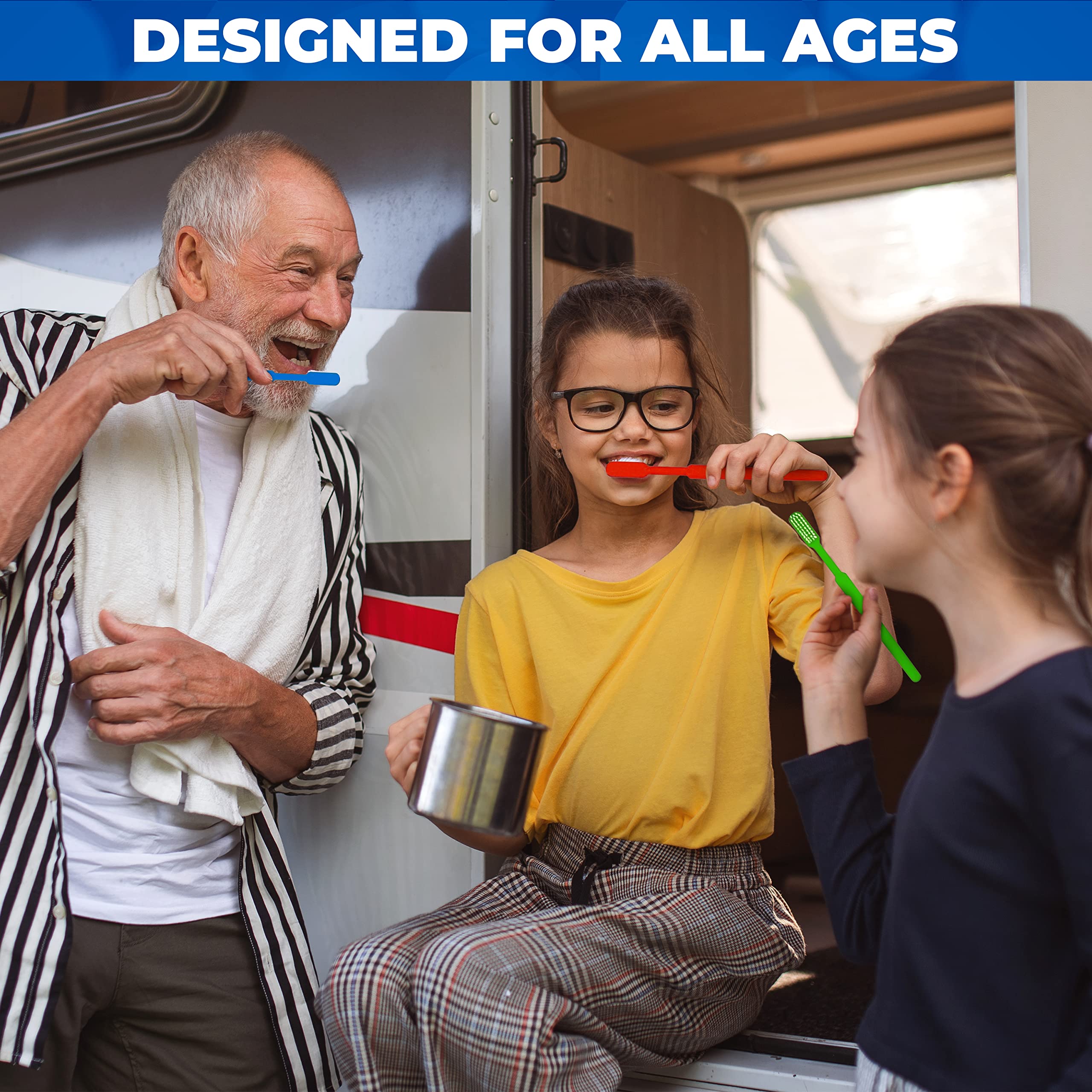 Paquete de 144 cepillos de dientes desechables con pasta dental, integrados, cepillos de dientes prepegados individualmente | cepillo para polvo de dientes sin agua de un solo uso con cerdas