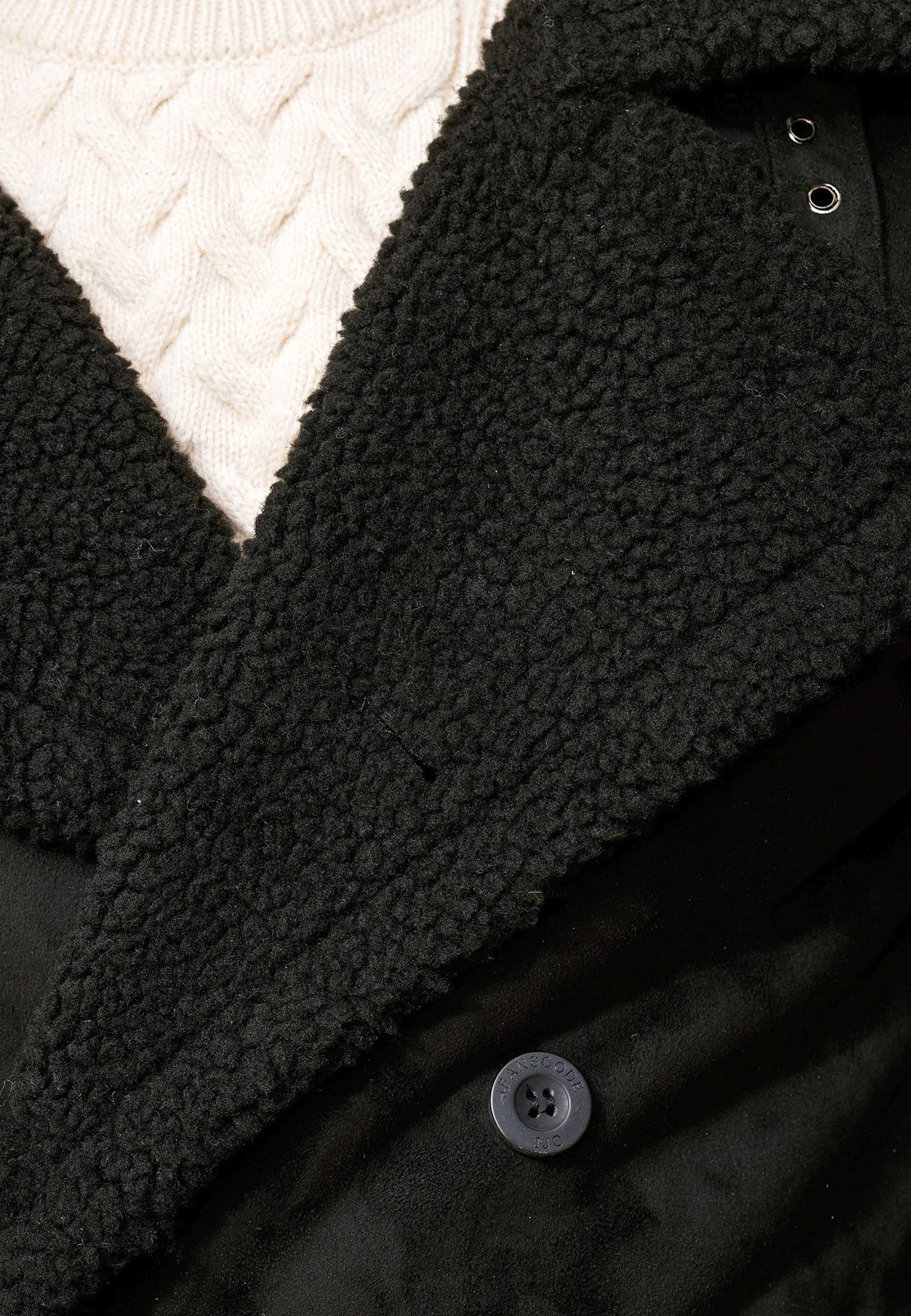 Indicode Uomini Barlow Coat | Cappotto corto con revers e pelliccia sintetica Teddy
