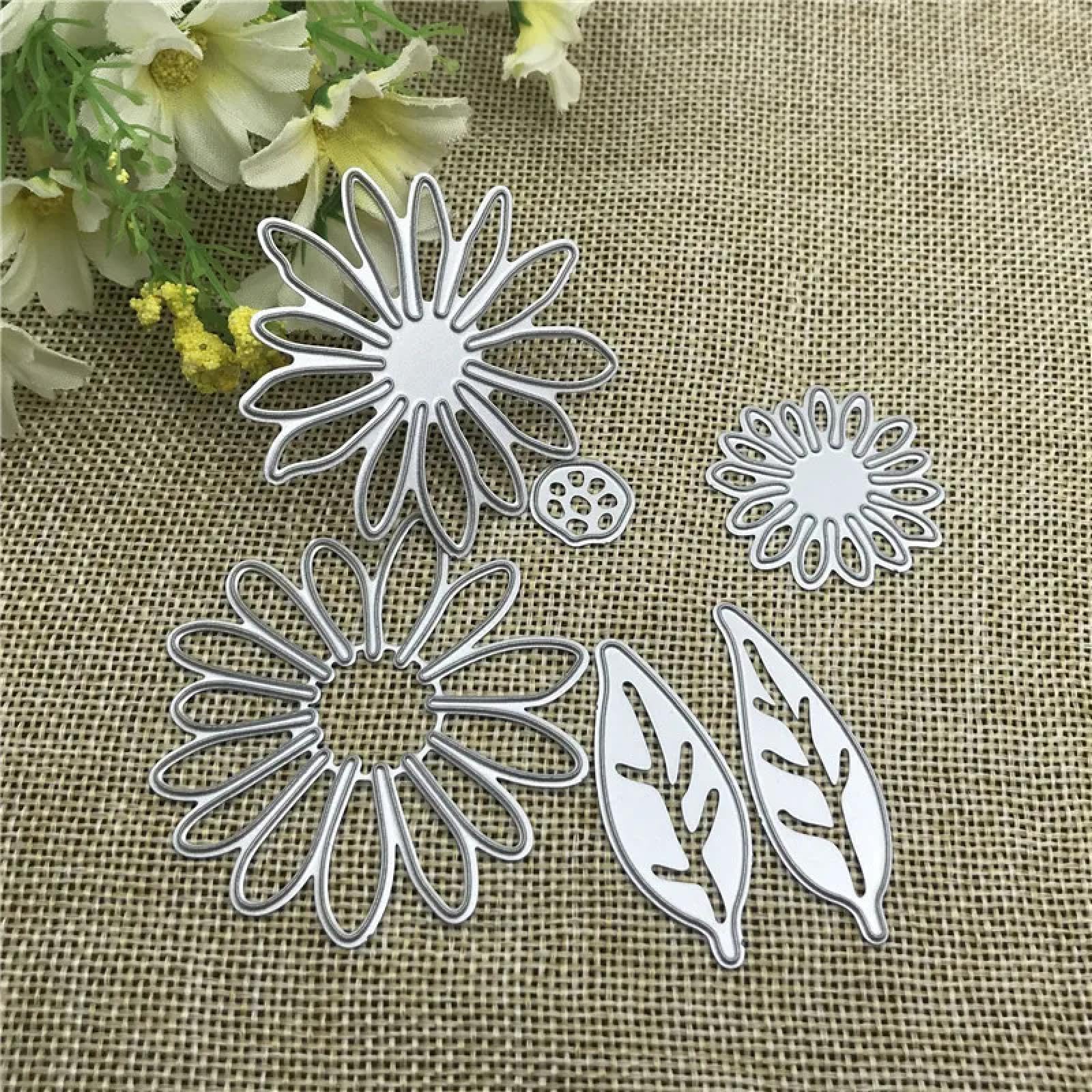 Scrapbooking Templates,6Pcs 6x6cm Flowers Petal Leaf Metal Cutting Dies Stencils for Card Making Decoration Embossing Paper Cards Stamp Stencils