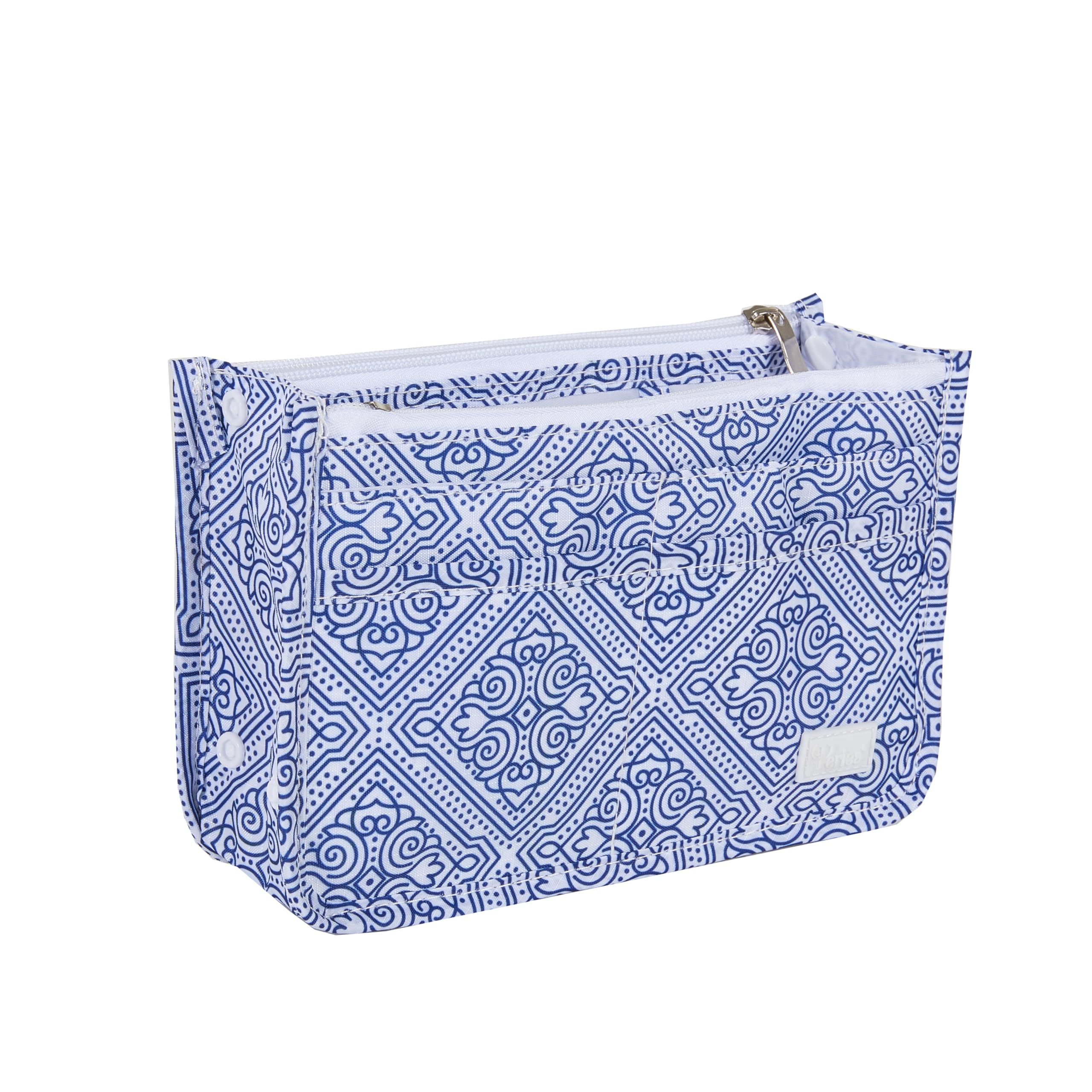 Periea 'Signature' Luxury Handbag Organiser Insert - 3 Sizes - (Blue Mosaic, Small)
