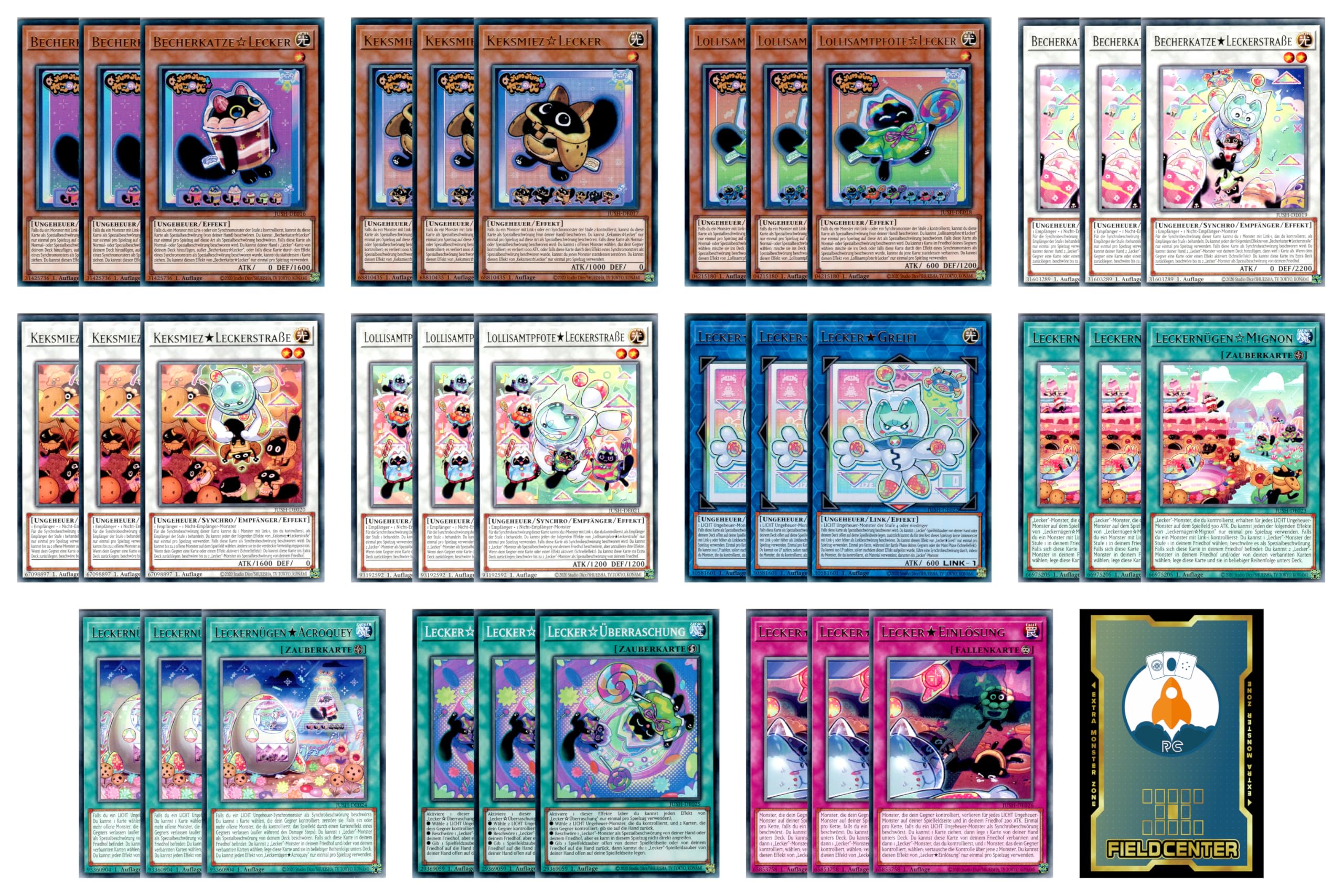 Lecker Deck Core Justice Hunters - 33 Karten - Deutsch - 1. Auflage - JUSH - Yugioh - mit RC-Fieldcenter
