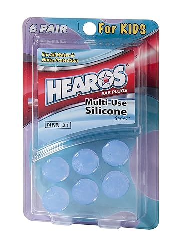 HEAROS Tapones multiusos de silicona para los oídos, 6 pares, niño