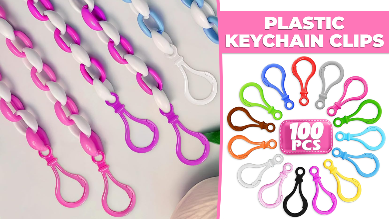 Amazon.com: 100 Pcs Plastic Keychain Clip Set – Sturdy Key Chain