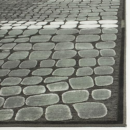 Miniatura 5 de MARTHA STEWART x SAFAVIEH MSR74304 - Alfombra de viscosa de 8 x 10 pies, color antracita, para sala de estar, comedor y dormitorio