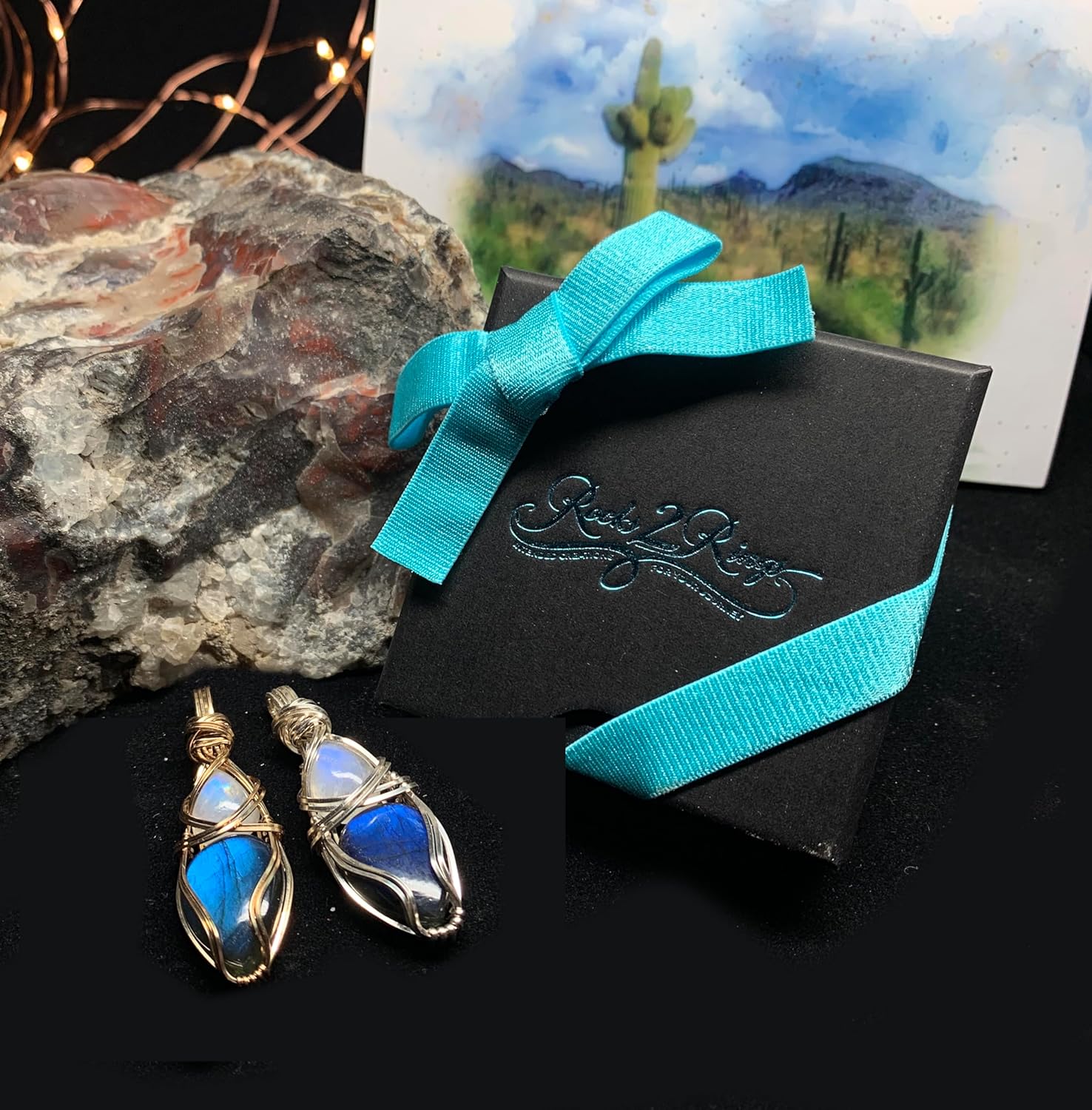 Labradorite Moonstone Necklace Pendant | Blue Crystal Necklace | Rainbow Moonstone Jewelry | Charged Moonstone Crystal Necklace for Women | Gift For Her LbMn (blue, sterling silver) - Image 5