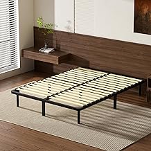 Stanew Bed Base 140 x 190 cm | Slatted Bed Base with 9 Legs for Adults | Durable and Comfortable | 16 Slats | Bed Frame 140 x 190 cm with Base | Metal Frame | Adjustable Slats | Easy Assembly