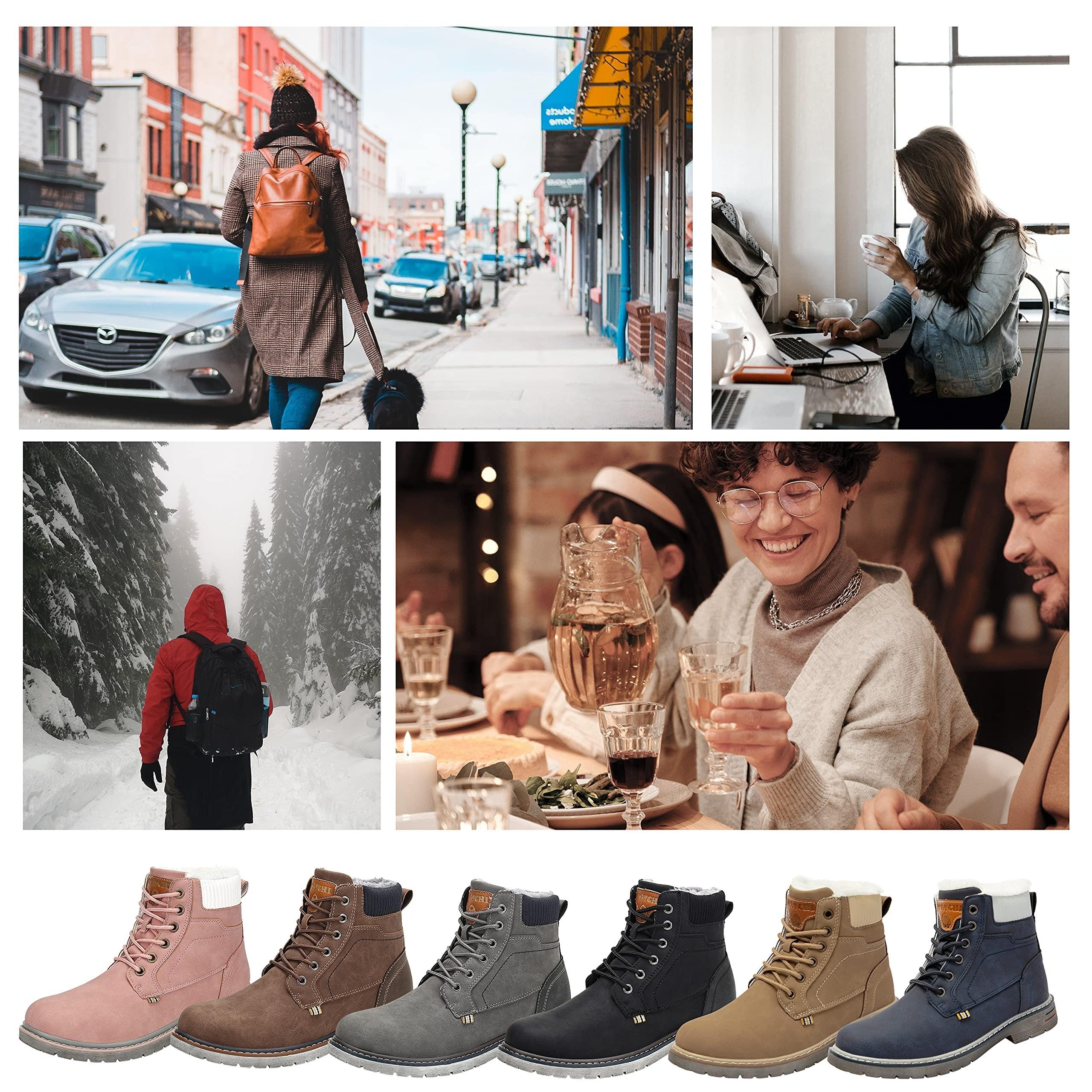 Mishansha Stivali da Neve Antiscivolo Stivaletti Invernali 36-48 EU | Stivaletti da Trekking, Donna, Uomo，Outdoor, Jogging， Classiche