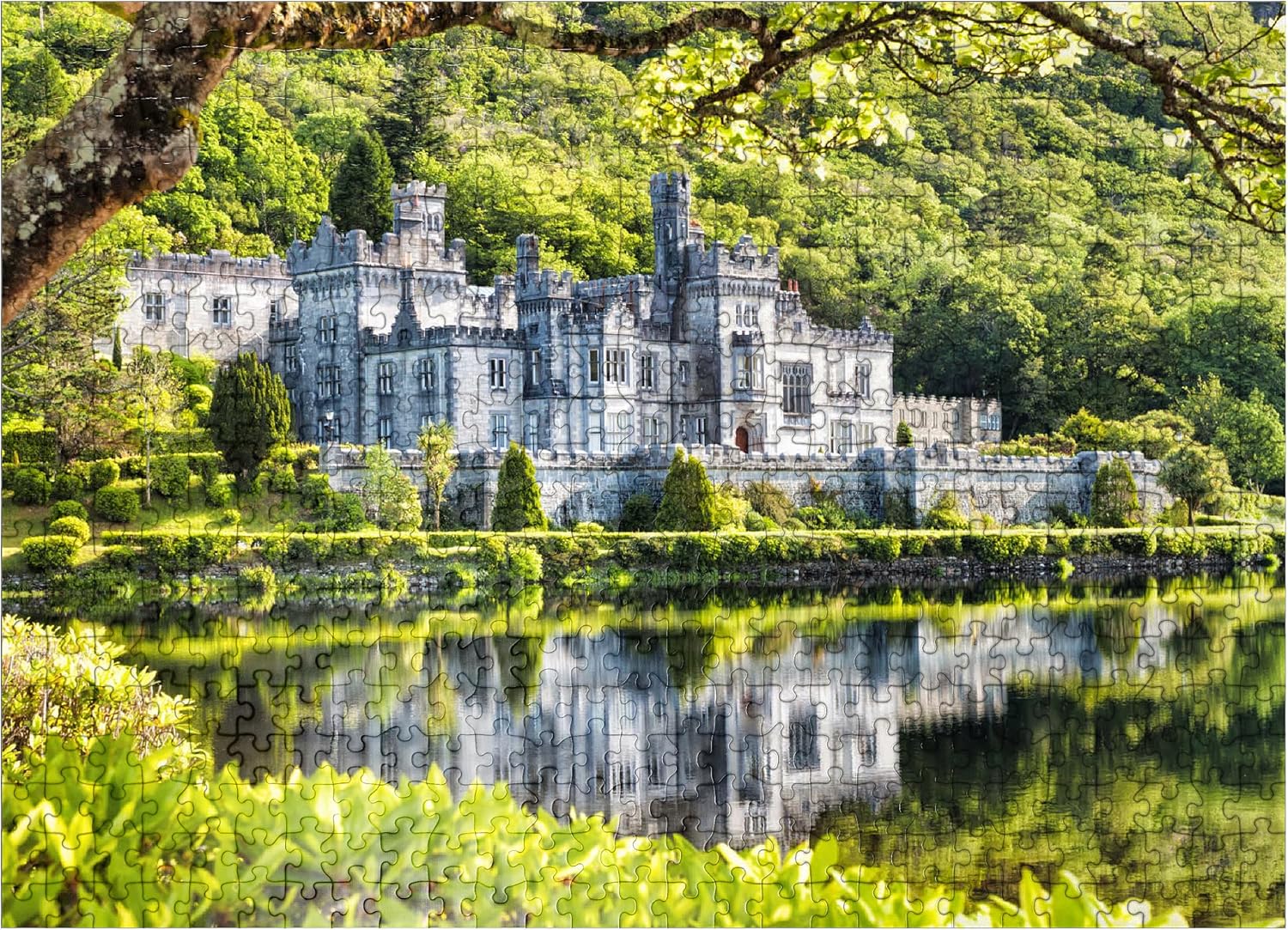 MyPuzzle Kylemore Abbey in Connemara County Galway Ireland - Premium 100 Piece Jigsaw Puzzle for Adults