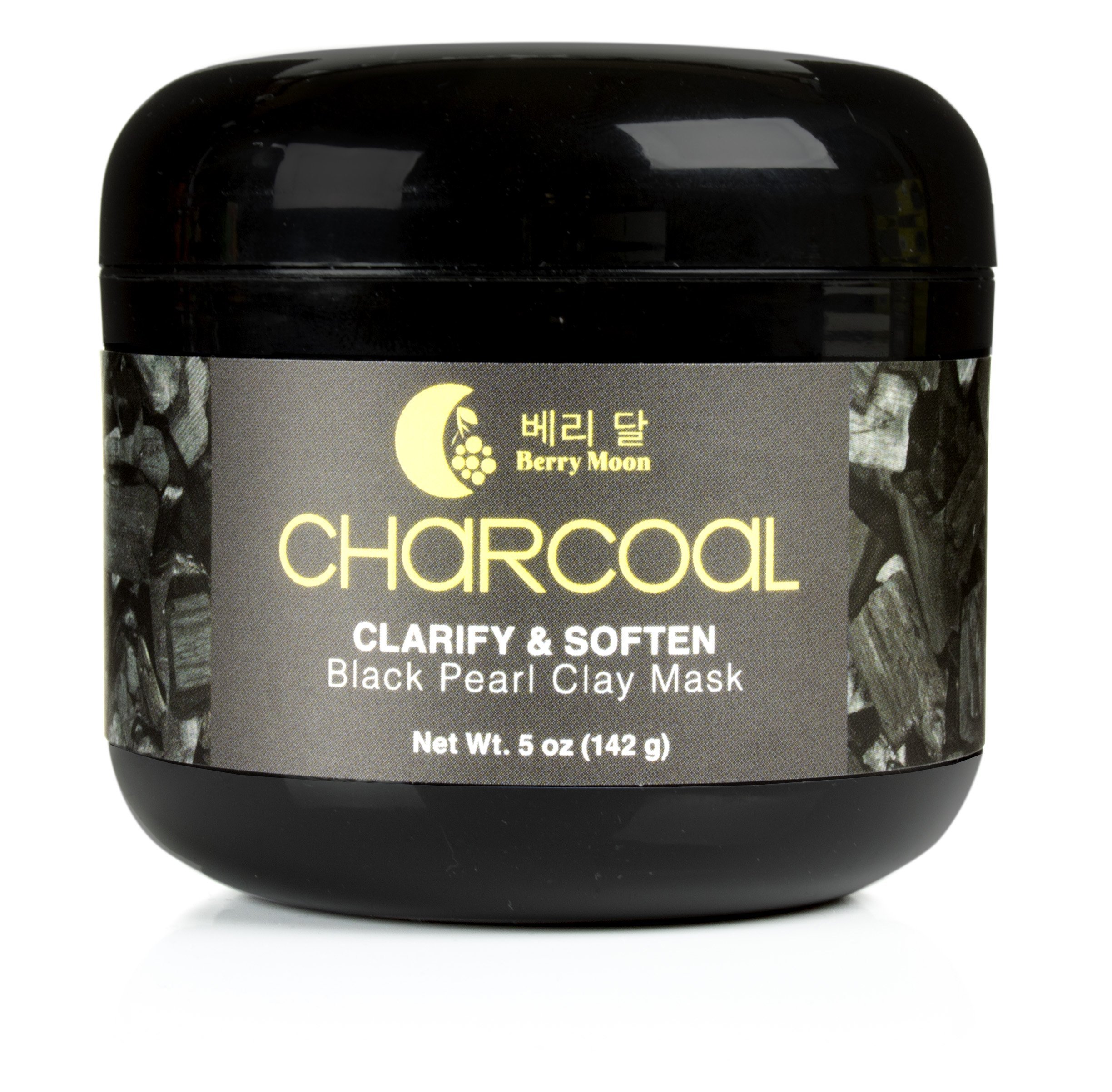 Anti-aging Charcoal Clay Mask for oily skin, congested T-zone, blackheads, enlarged pores, dark spots. With Vitamin C and Green Tea. Large 5oz jar.