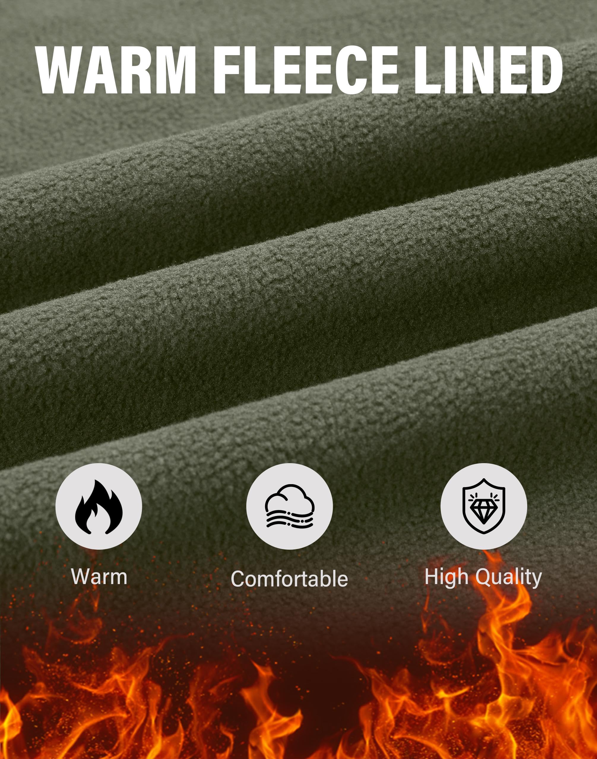 Pioneer Camp Herren Wanderhose Wasserdicht Cargohose Thermohose Atmungsaktive Fleece Gefüttert Winddichte Winterhose Outdoorhose mit 5 Utility Taschen