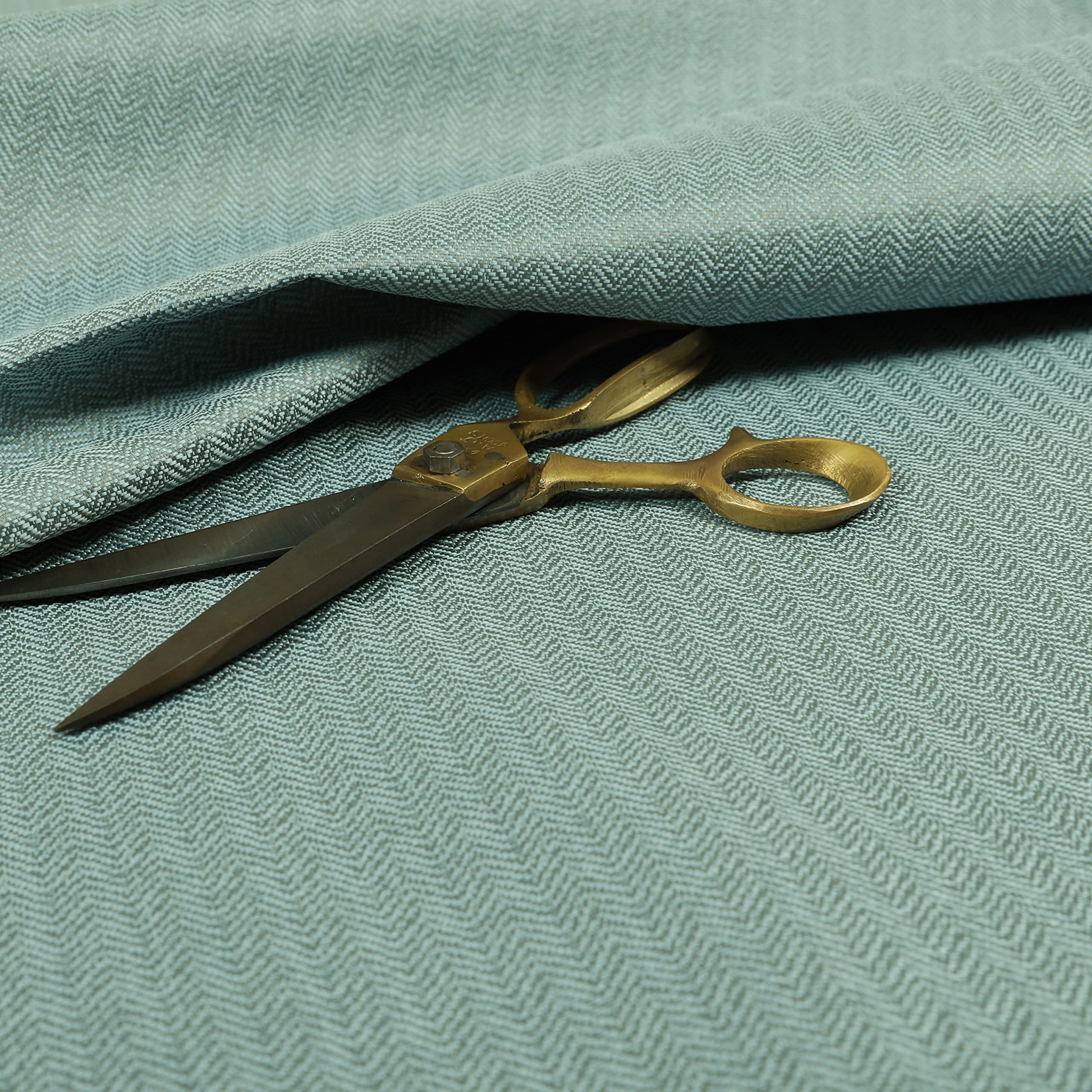 Redbrick Mill Fabrics Flame Retardant Herringbone Pattern Semi Plain Medium Weight Upholstery Fabric in Blue Colour (1 Metre) โ image 1
