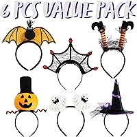 Vista 2 de JOYIN 6 diademas de Halloween, calabaza, murciélago, bruja, fantasma, piernas de bruja, telaraña para fiesta de Halloween, disfraces, dulce o truco