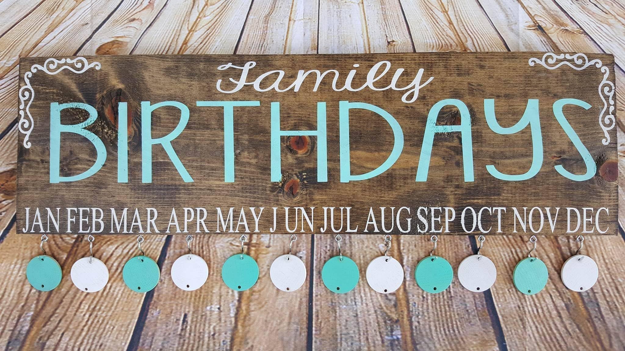 Family Birthday Wall Calandar-Family Celebrations Sign-family wall calendar-personalized sign-family celebrations