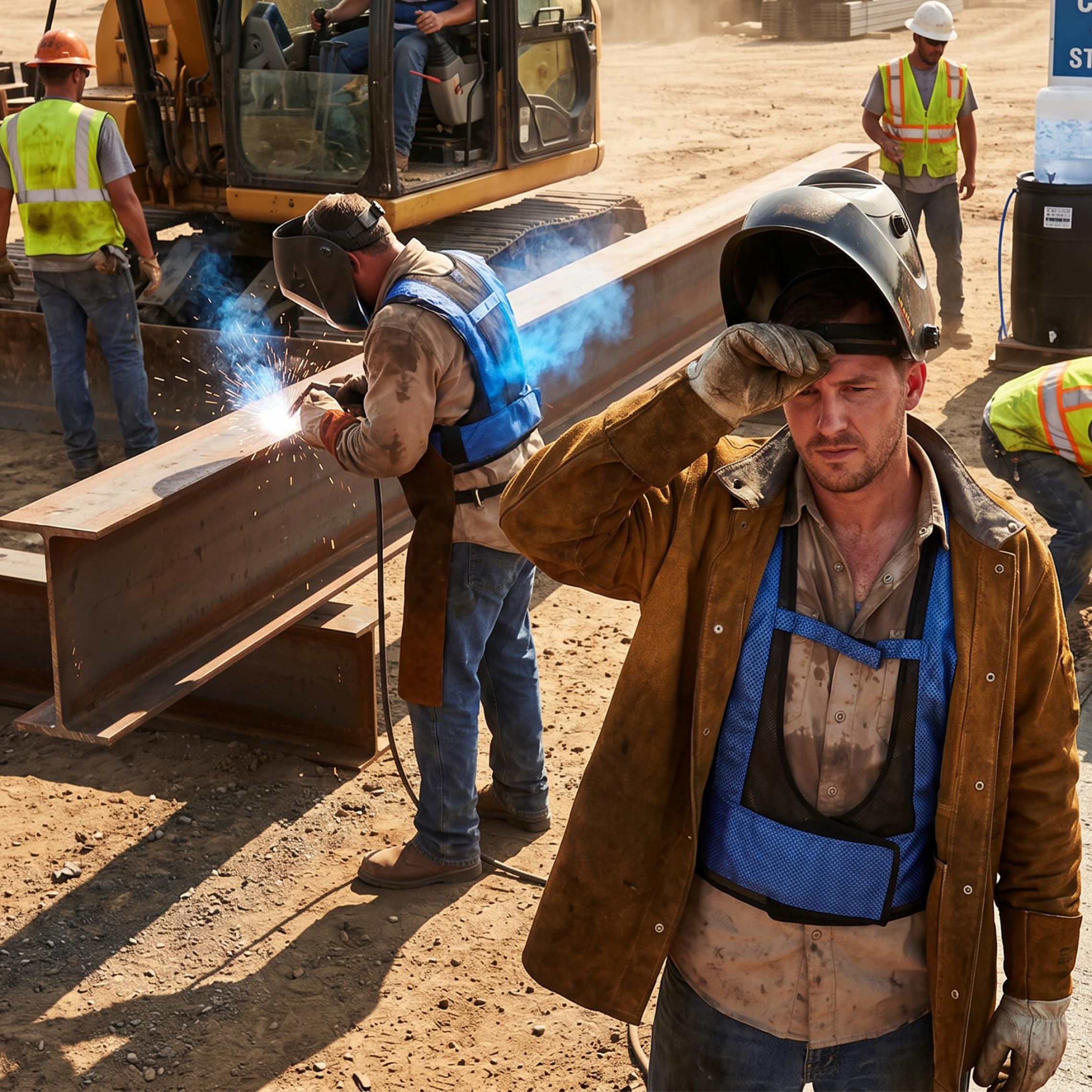 Gilet de refroidissement de soudage bleu, climatiseur à Tube Eddy, gilet soulagement la chaleur l'industrie sidérurgique, équipement refroidissement pour les travailleurs