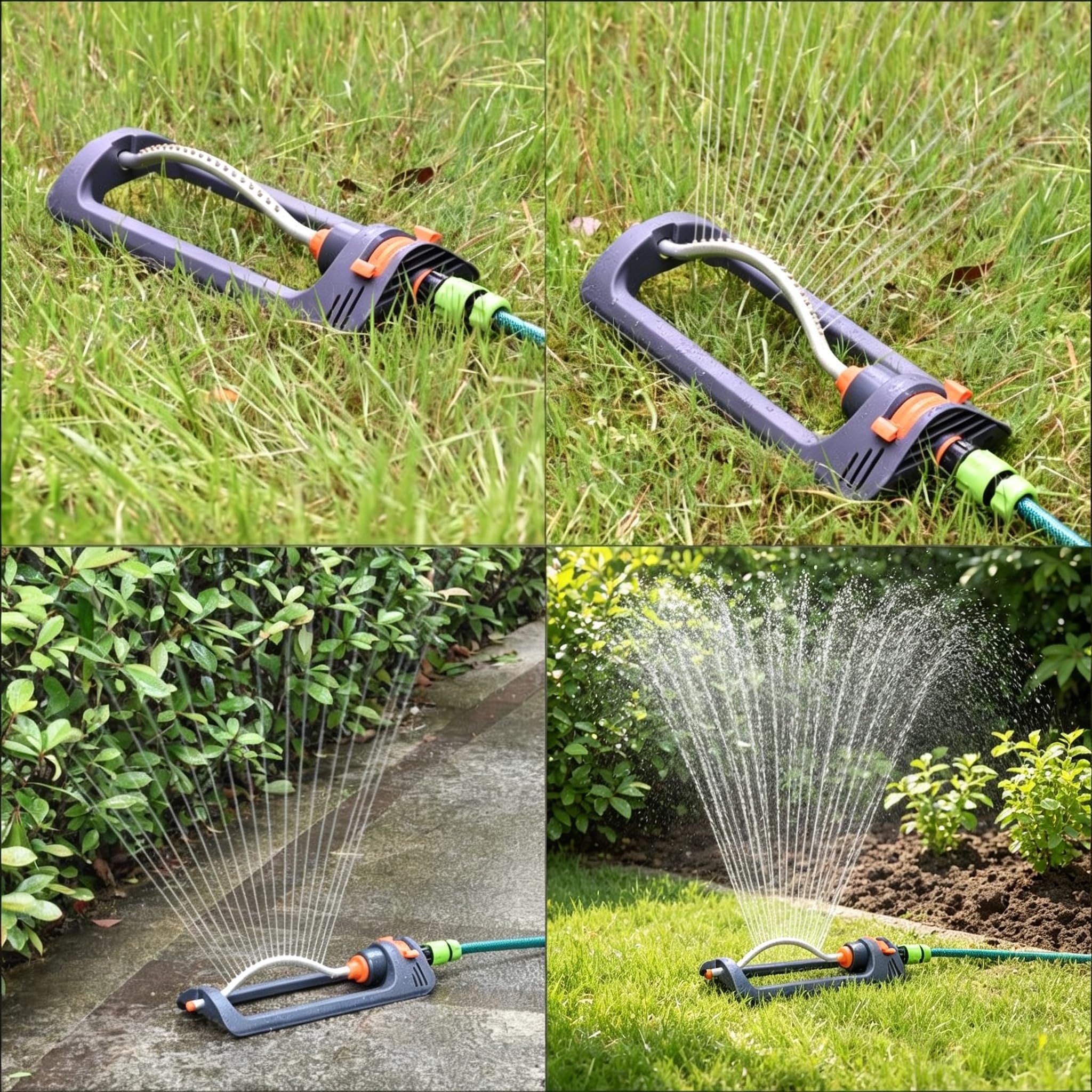 Irrigatore oscillante, irrigatore per prato, 19 fori, 4 livelli regolabili | Sistema di irrigazione automatico, irrigatore da giardino, sprinkler grande area di 180 gradi, per prato, orto, piante