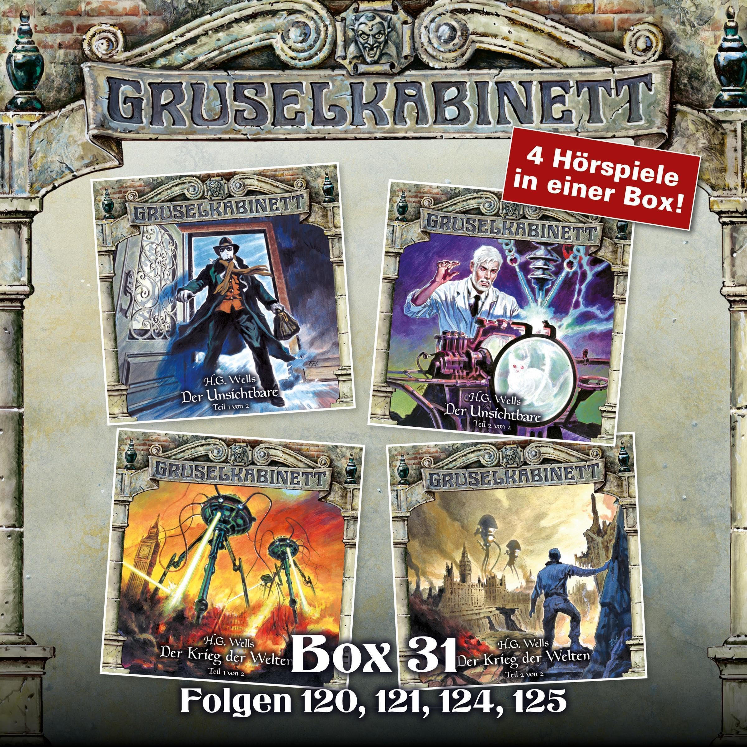 Cover art for Gruselkabinett Box 31 - Folgen 120, 121, 124, 125