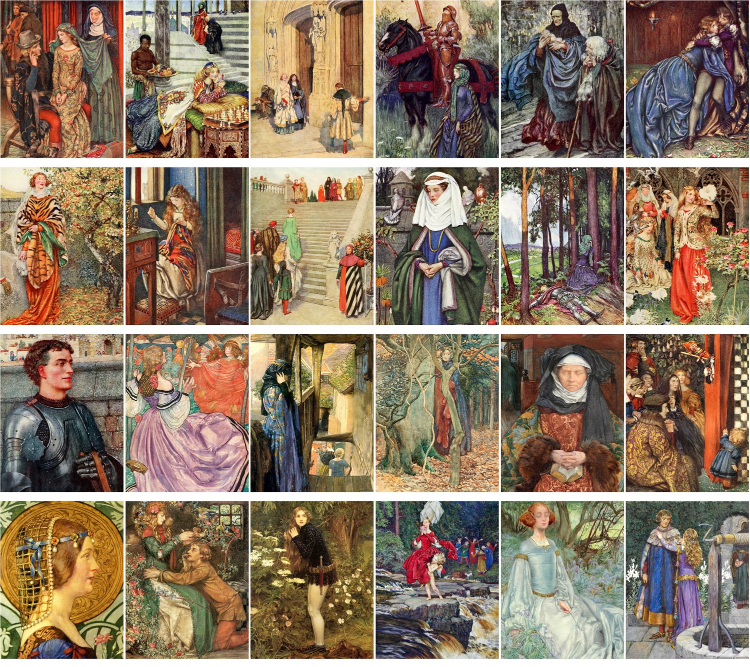 Amazon | PIXILUV ヴィンテージポストカード 24枚 中世物語