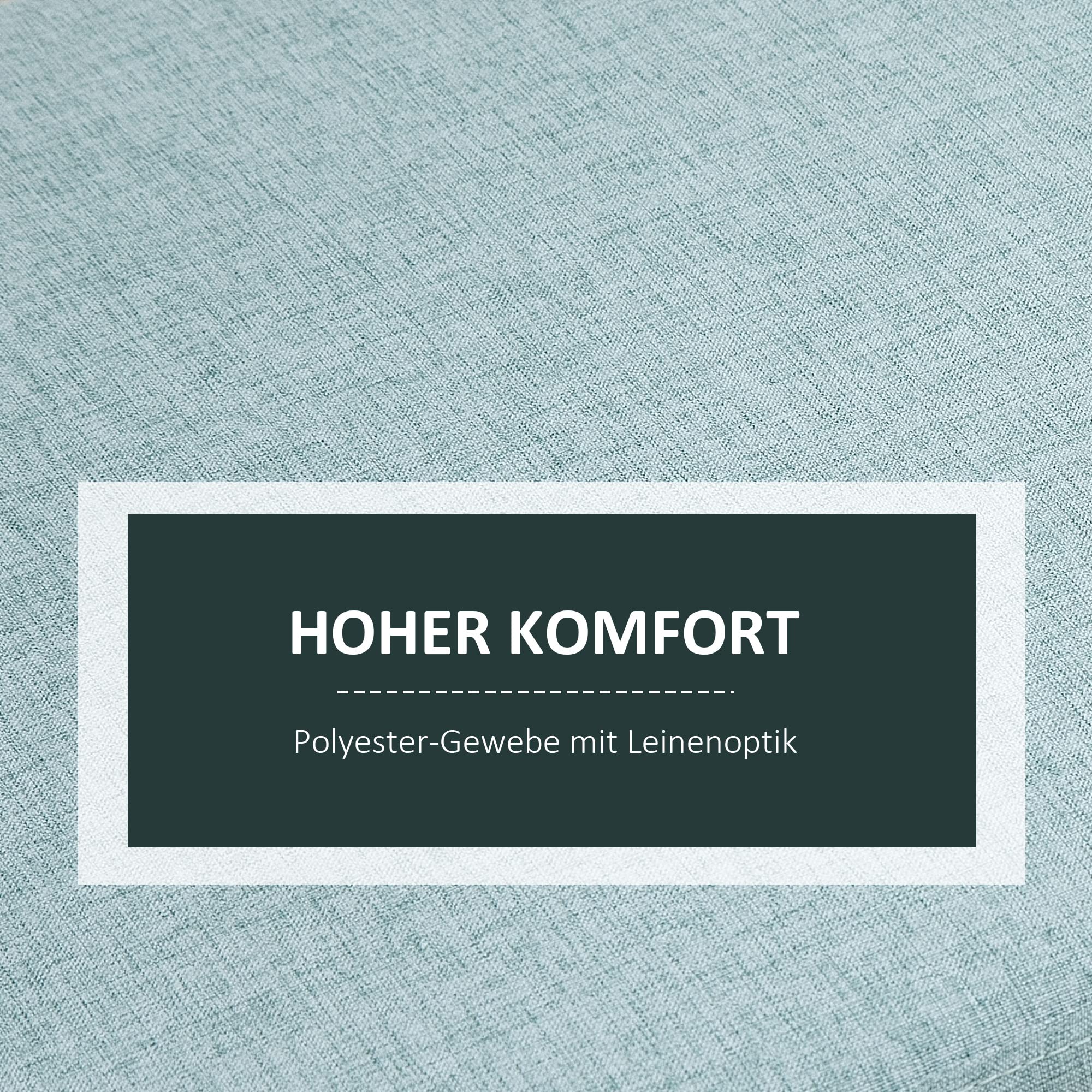 HOMCOM Sitzbank Polsterbank mit Stauraum Truhenbank Flur Schlafzimmer Wohnzimmer leinenartiges Polyester Gummiholz Grün 100 x 40 x 44 cm