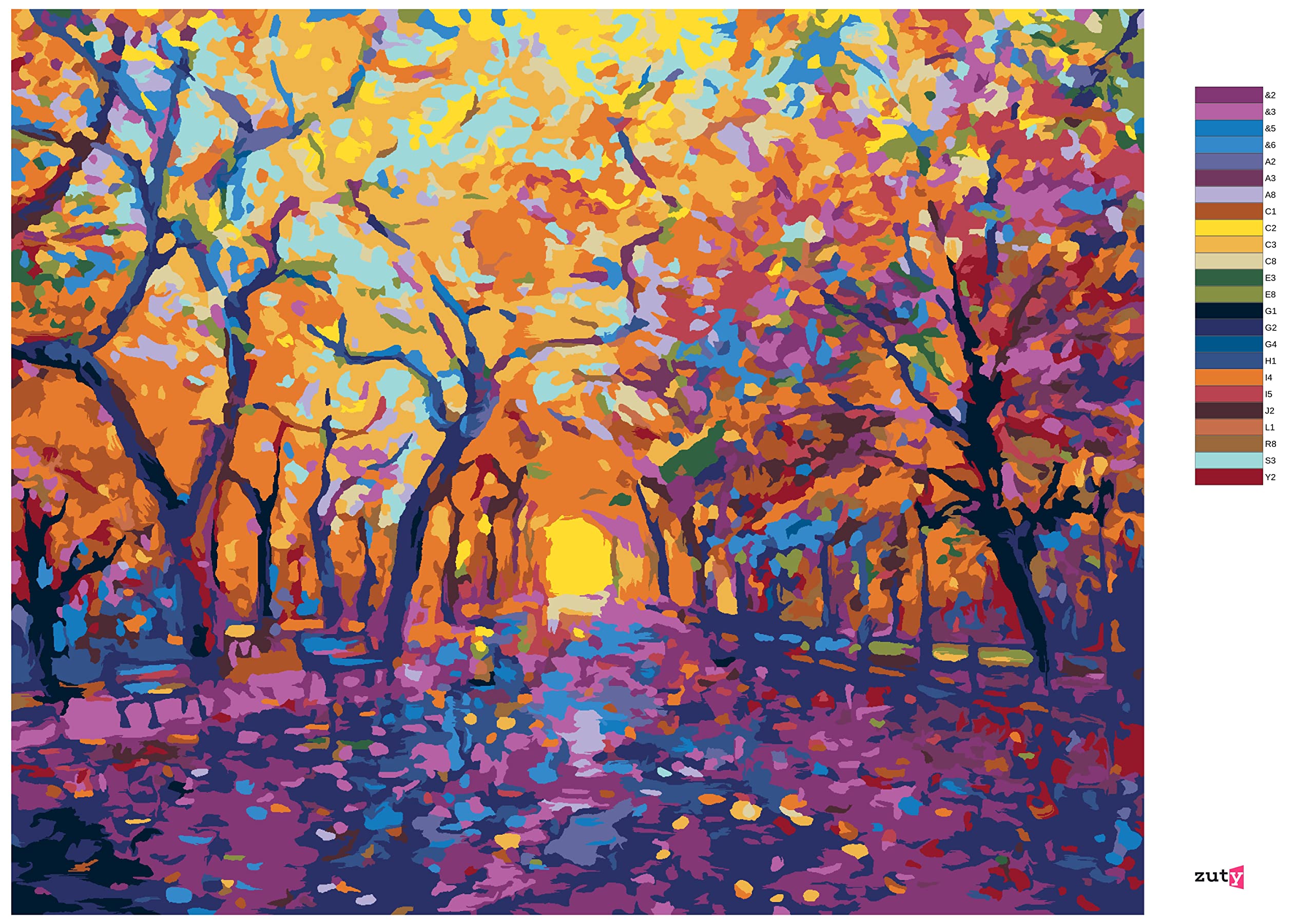 Malowanie według liczb - Kwiaty jesienne 80x100 cm z blejtramem (już napięte)