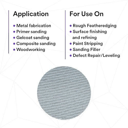 Miniatura 7 de 3M Xtract Net Disc 310 W, 180+, 5 pulgadas, troqueles 500X, paquete de 50 discos de lijado con velcro, prácticamente libres de polvo, opción