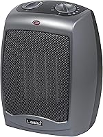 Lasko 754201 1500W Ceramic Space Heater with Thermostat, Tip-Over Switch, Overheat Protection - Portable 9.2" Safe Indoor Heater, Dark Gray