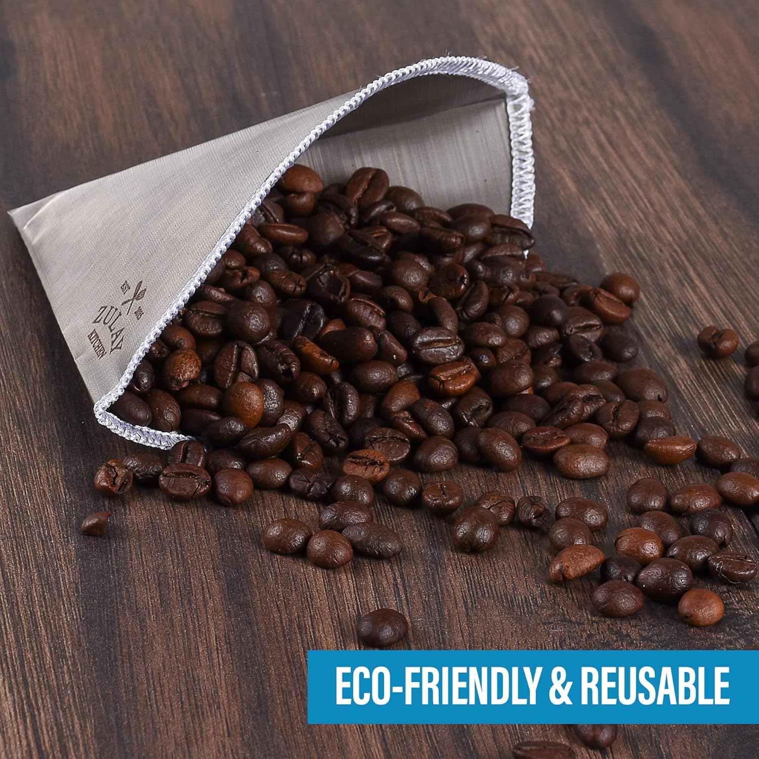 Zulay Reusable Pour Over Coffee Filter - Flexible Stainless Steel Mesh Coffee Filter Reusable - Permanent Paperless Metal Coffee Filter Cone for Hario, Chemex, Ovalware, and Other Carafes (1-2 Cup): Home & Kitchen