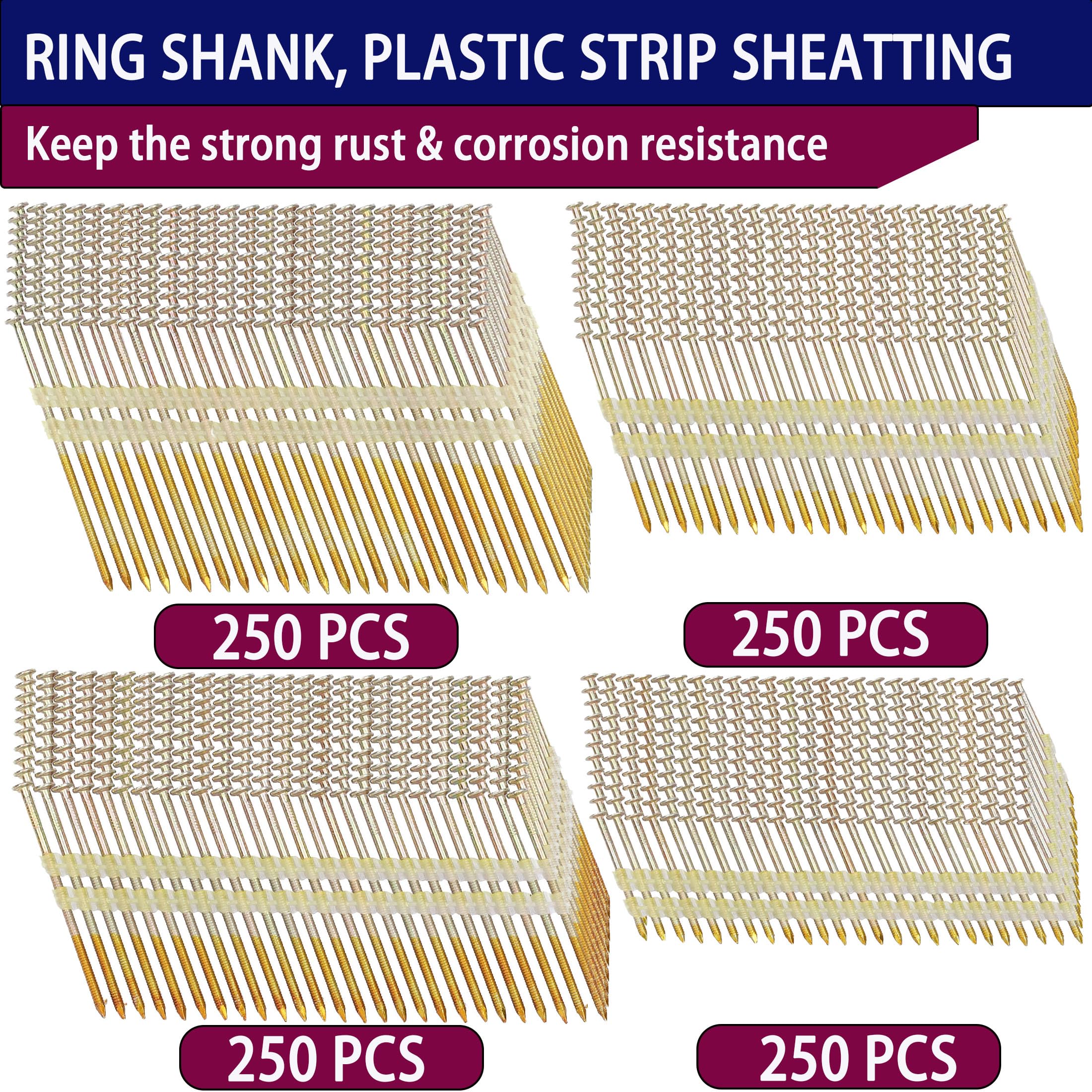 HW HAMWOO Framing Nails - 1000 Pcs -3
