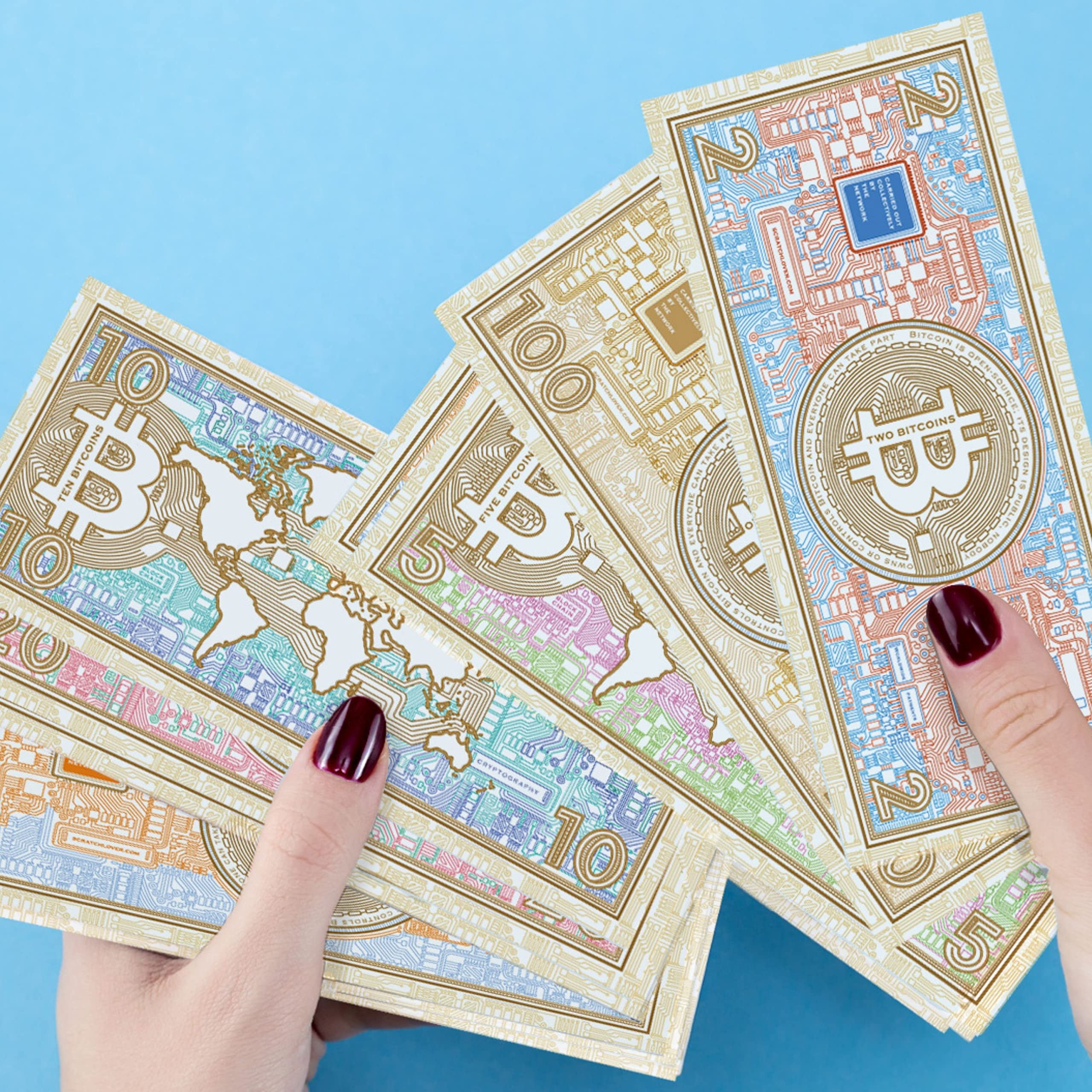 Bitcoin Scratch Cash Mini Bundle (BTC) - 175 Notes - 7 Packs of 25 x 1, 2,  5, 10, 20, 50, 100 - Absolute New : Amazon.com.be: Toys