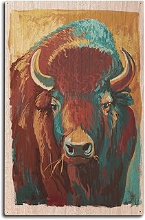 Bison, Vivid Birch Wood Wall Sign (10x15 Rustic Home Decor, Ready to Hang Art)