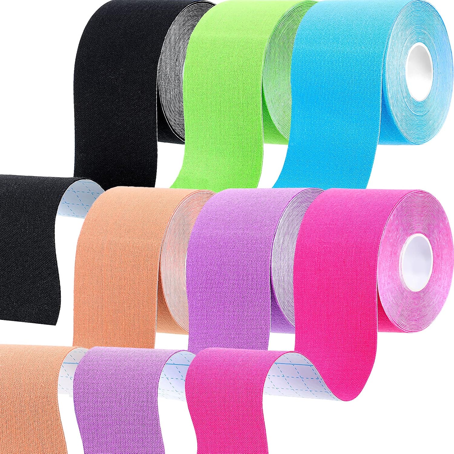 6 Rolls Kinesiology Tapes Athletic Elastic Kneepad Muscle Tape Pre Wrap Tape for Foam Underwrap Tape for Waterproof Joints Ankle Wrists Knees Sports Activities Tapes (Assorted Colors,Classic Pattern)