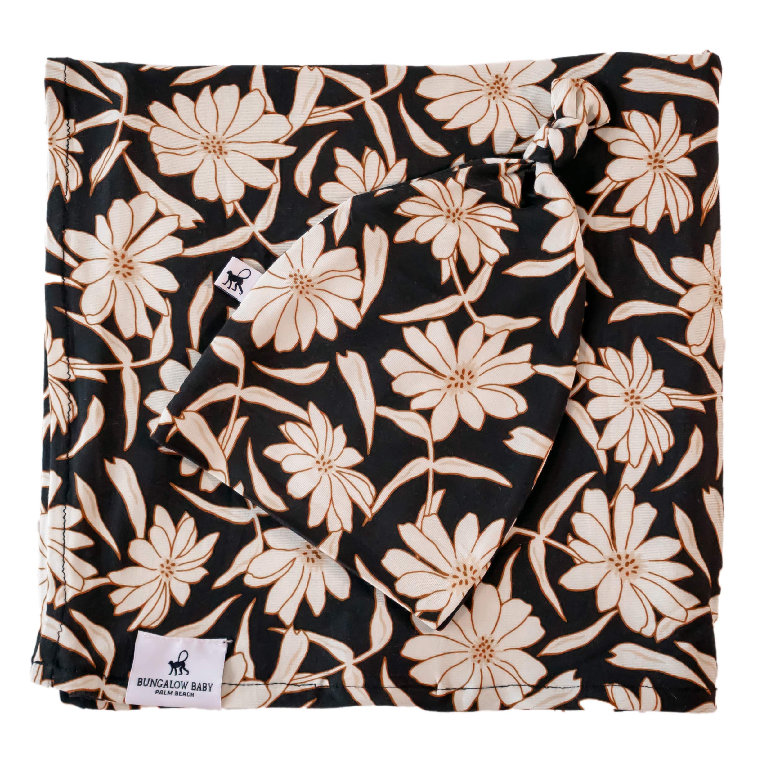 BUNGALOW BABYSwaddle Set - Premium Bamboo Viscose Baby Swaddle Blanket & Hat Set, Baby Boy, Baby Girl, Unisex, Newborn Swaddle, Baby Wrap, Bamboo Blanket (Wildflower)