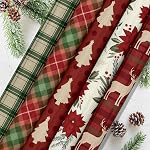 24 Feuilles Papier à carnet de motifs de Noël, 12"x12" Papier texturé rouge vert texturé Xmas Papier artisanal plié plat pour DIY La création de cartes Scrapbook Photo Album Decor, 12 Conceptions