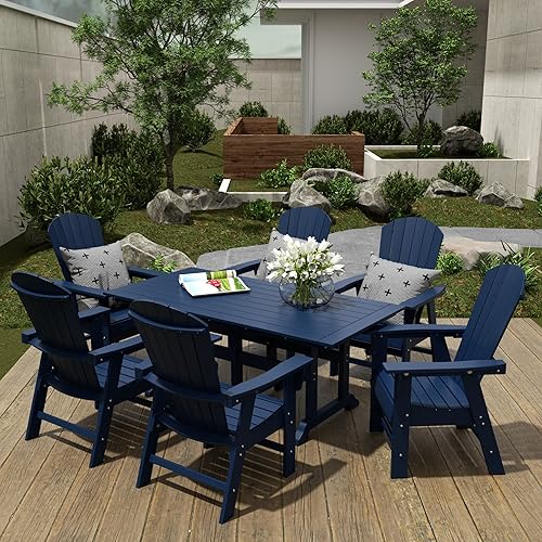 Miniatura 9 de WestinTrends Dylan Dylan - Silla de comedor Adirondack para patio al aire libre, resistente a la intemperie, color azul marino