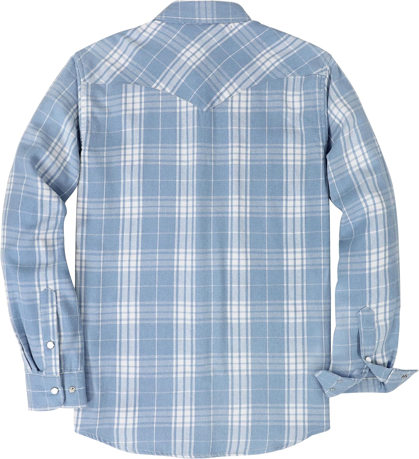 Dubinik® 6 oz Flannel Shirt for Men Western Cowboy Pearl Snap Long Sleeve Work Casual Buttons Vintage Plaid Shirts - Image 2
