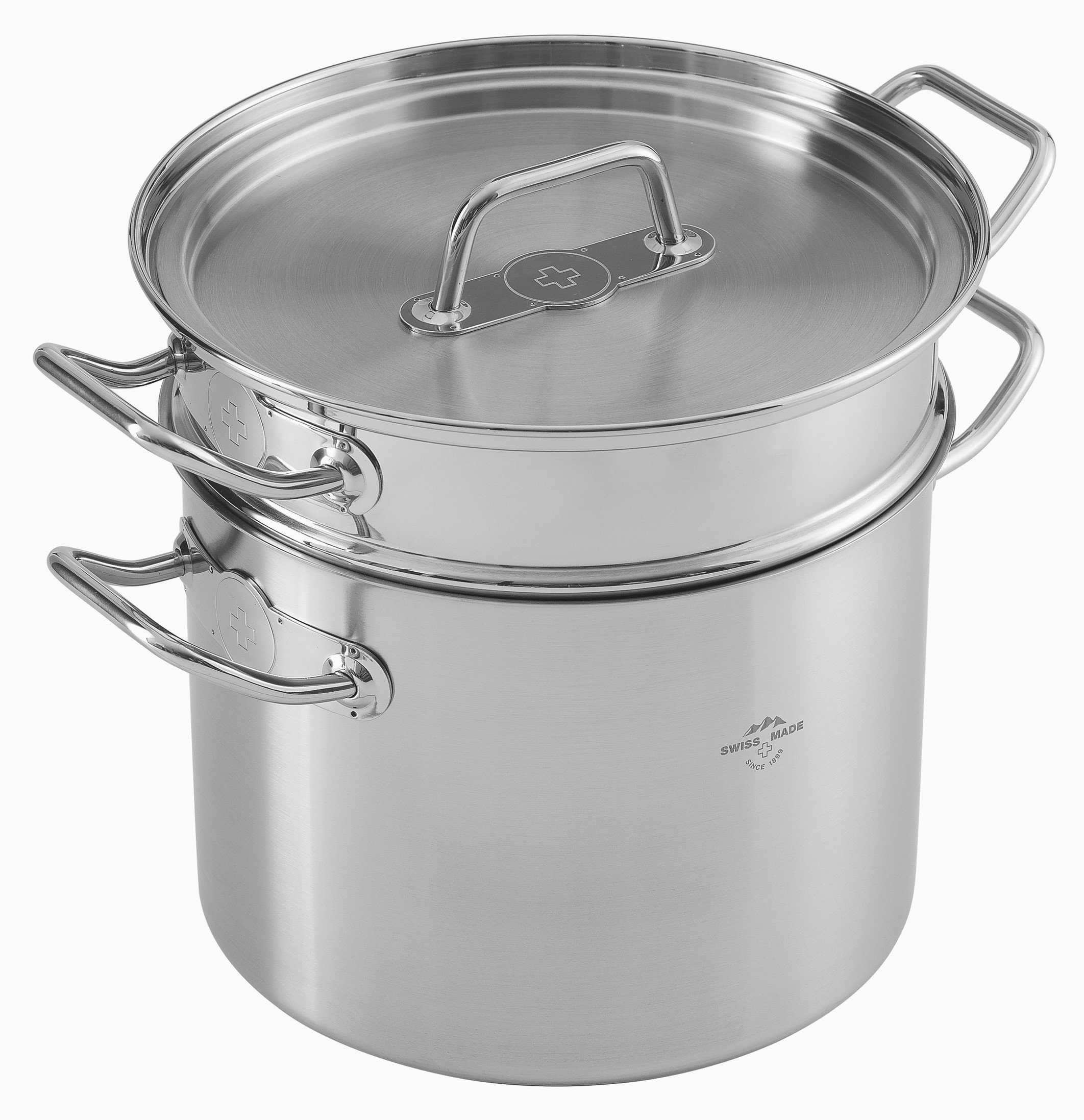 Kuhn Rikon Montreux Swiss Made Brushed Stainless Steel Induction Safe Casserole Pot22Cm/6.5L from B&Q