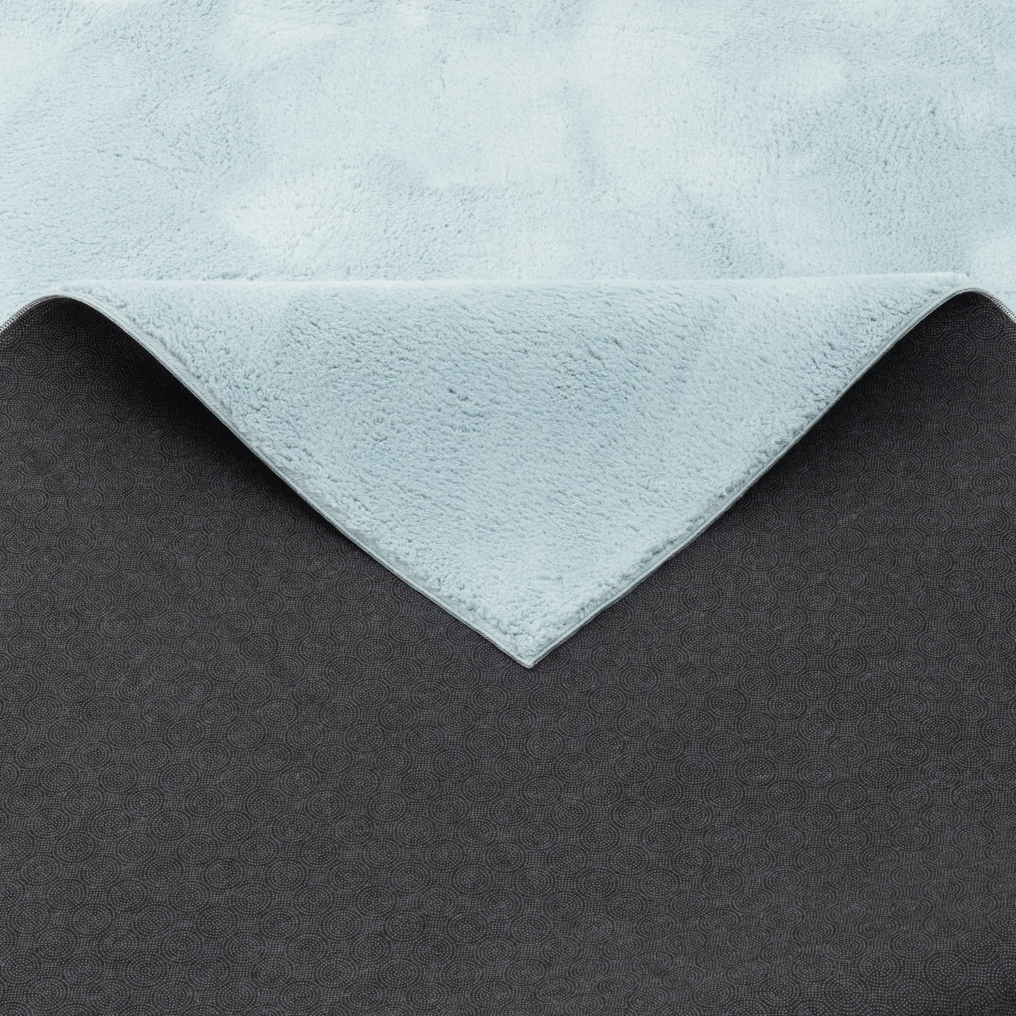 Pergamon Luxus Fellteppich Pearl Pastell Blau – Weicher Kunstfell Hochflor Shaggy Teppich