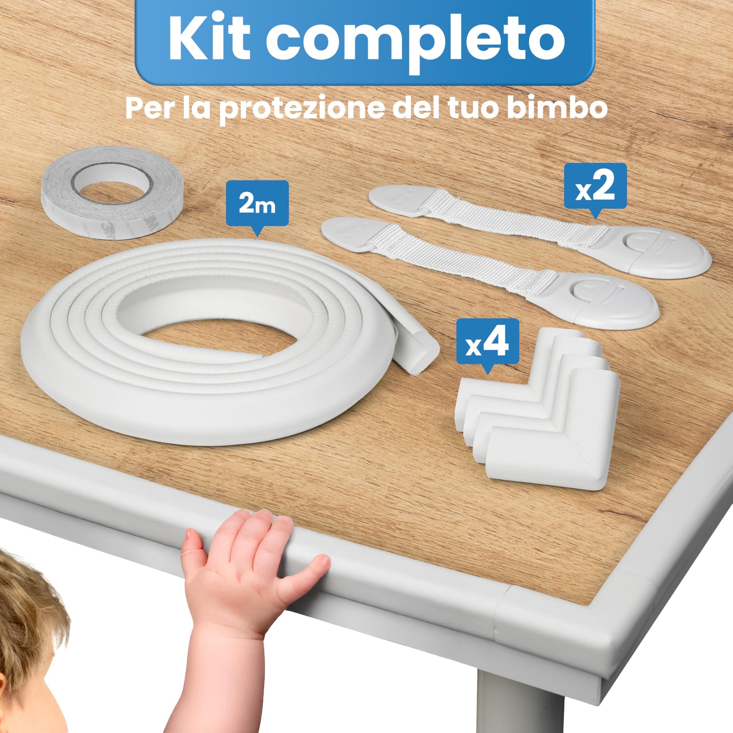Paraspigoli Per Mobili Komfortology – 10 Protezioni In Gomma Morbida Adesiva Con Nastro 3M, Per Bambini, Nero, Facili Da Rimuovere - 2