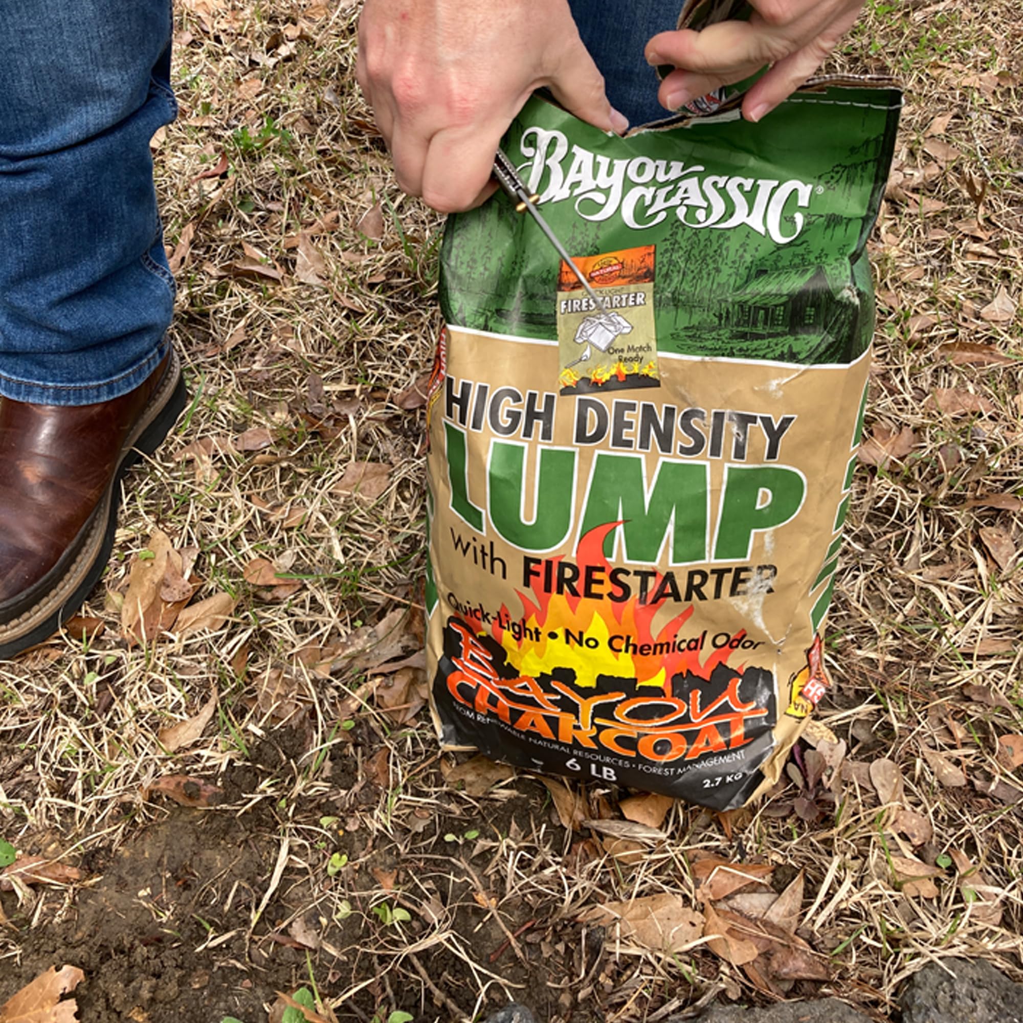 Bayou Classic 500-406 6 lbs. Lump Charcoal with Firestarter