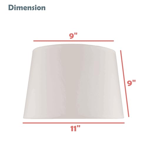 Image of Aspen Creative 38015-2, K /D Hardback Empire Transitional Collapsible Spider Shade, 9 inch Top x 11 inch Bottom x 9 inch Slant, Khaki Linen With Black Trim, Set of 2