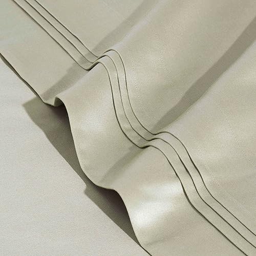 Miniatura 10 de Juego de cobijas de algodón egipcio de 1500 hilos tamaño California King, color sólido, Verdesalvia, King