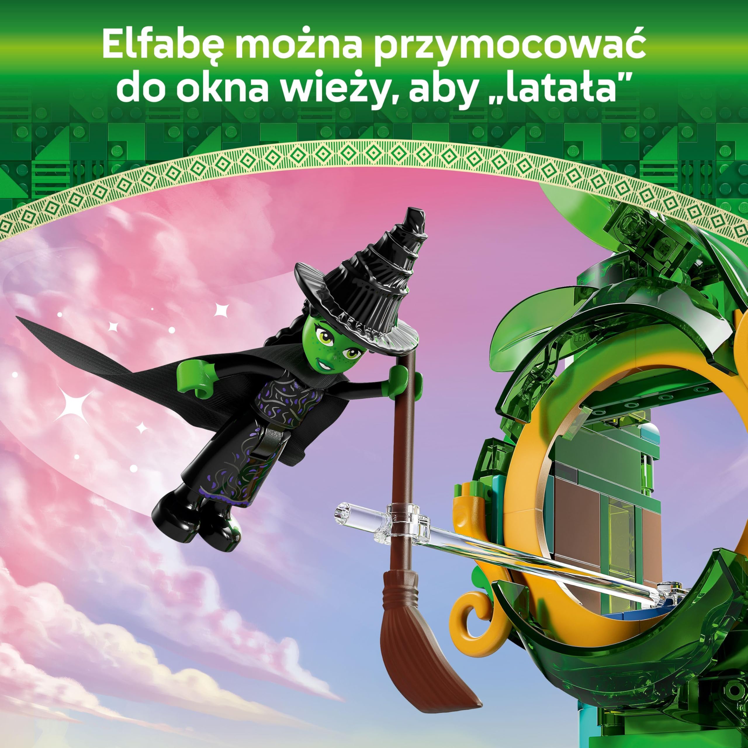LEGO Wicked Powitanie w Emerald City 75684 | klocki dla dzieci, zabawka dla 9-latki, prezent Wicked dla fanów filmu, na urodziny dla dziewczynki i chłopca, 945 elementów