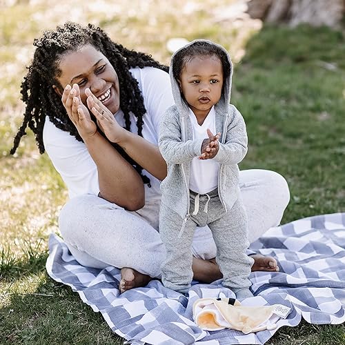 Miniatura 2 de Burts Bees Baby baby-girls baby-boys Sweatshirts Lightweight Zip-up Jackets  Hooded Coats Organic Cotton Flor Abc, Heather Grey Abc, Acolchado