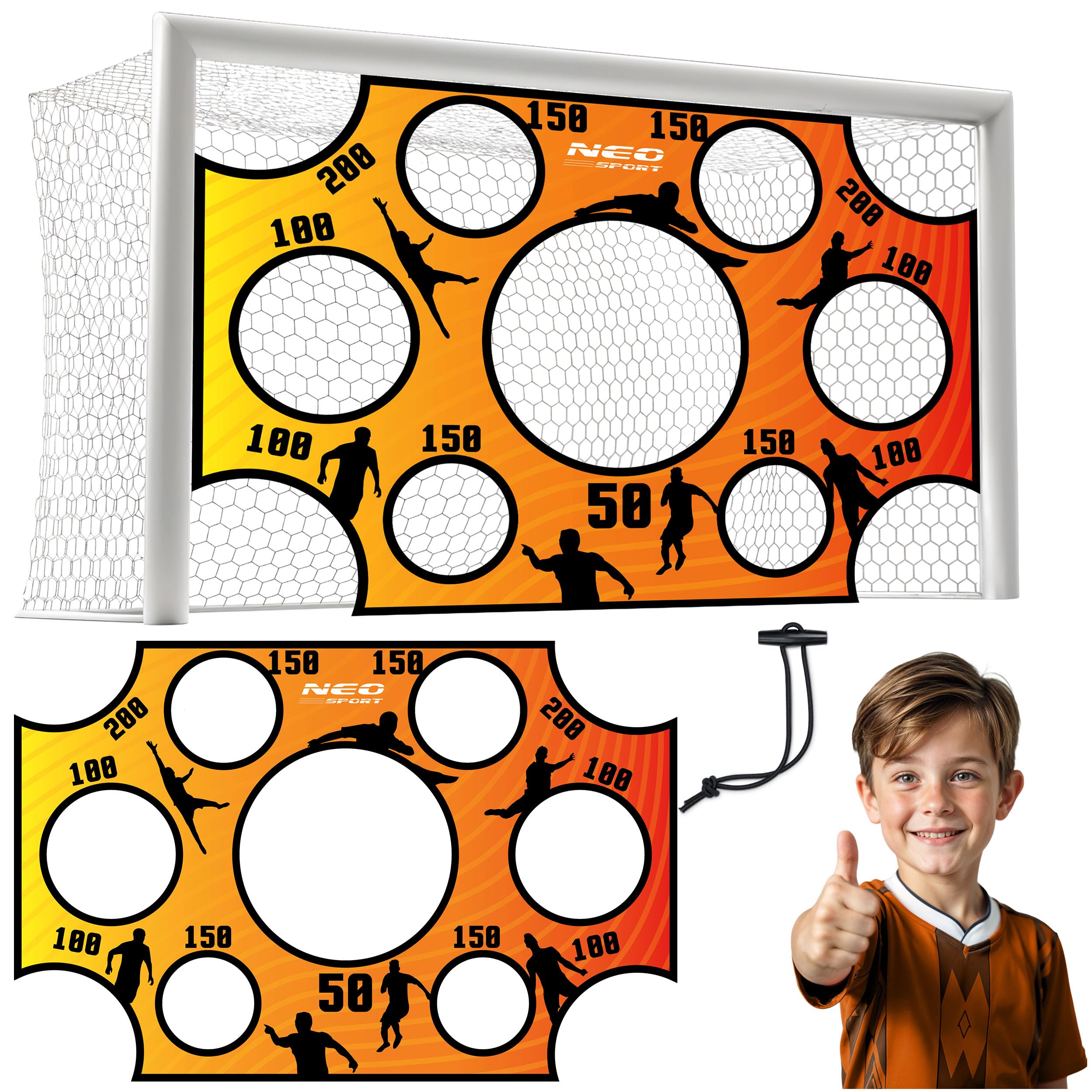 Neo-Sport Torwand Trainer Fußballtor Fußballmatte mit Schusslöchern Wasserdicht