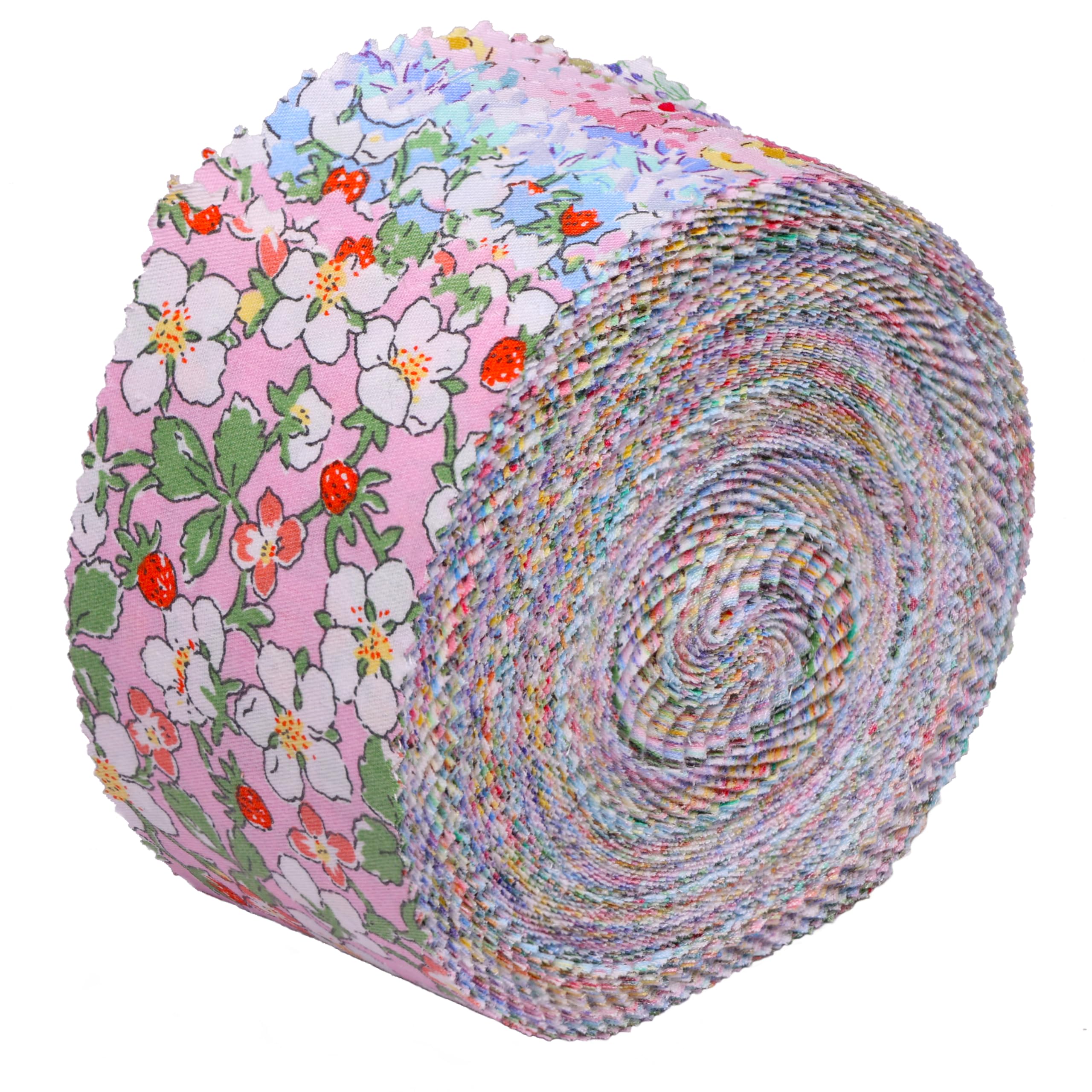 Tiras de tela Nodsaw Jelly Roll para acolchado, manualidades y costura. Paquete de 42 tiras de algodón suave para mantas, alfombras, tapicería, decoración del hogar y confección de bolsos. Diseño floral de primavera.