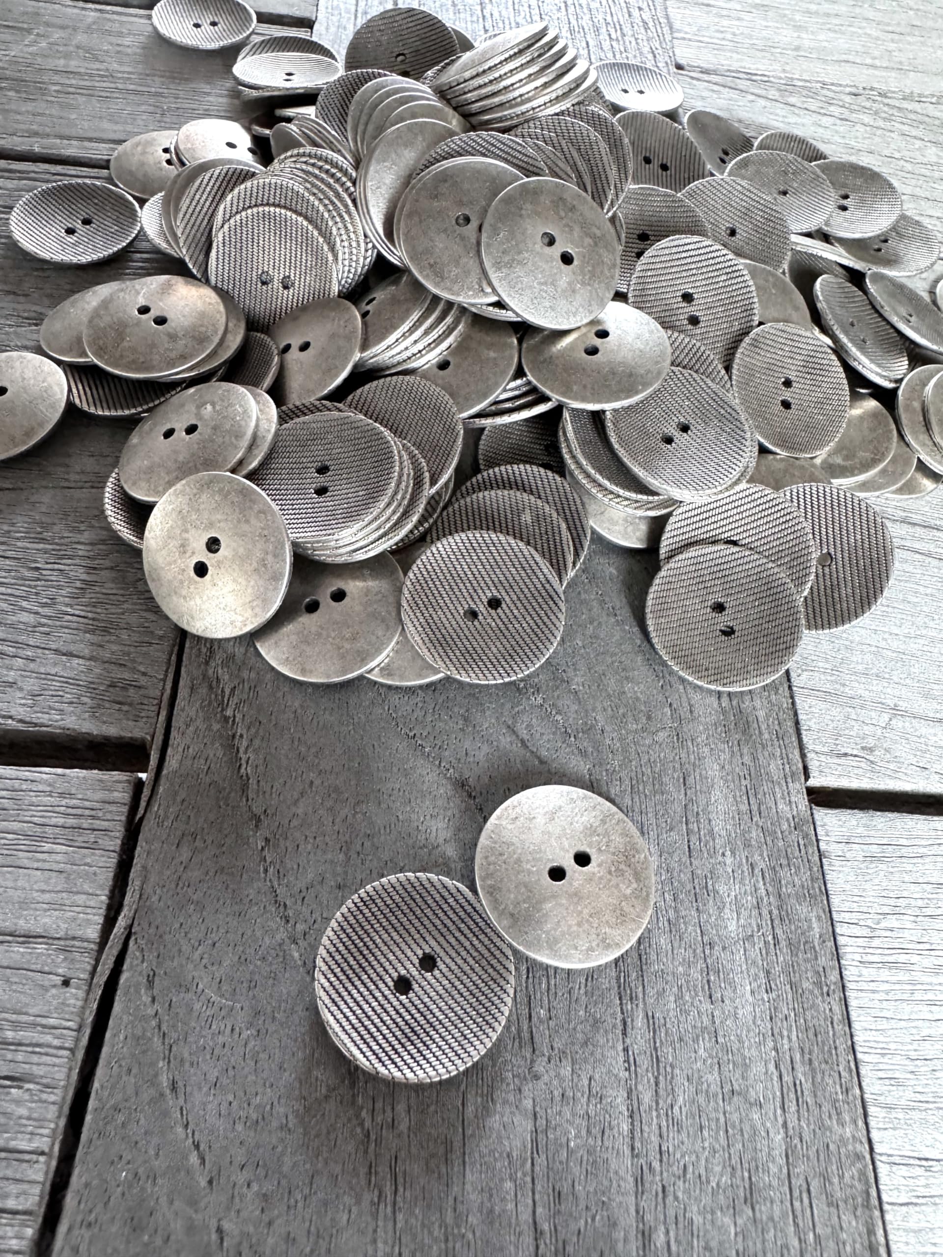 Bottoni Metallici Argento Opaco Con Design Traforato – 2 Fori, 15 Mm O 25 Mm – Confezione Da 6 Pezzi Per Cucito E Fai Da Te - 5