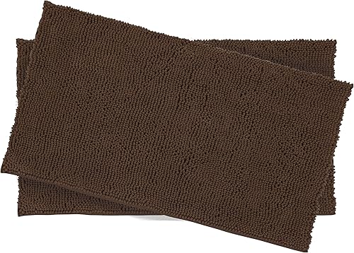 Miniatura 3 de Resort Collection - Juego de 2 alfombrillas de baño de felpilla, 17 x 24 pulgadas, color moca