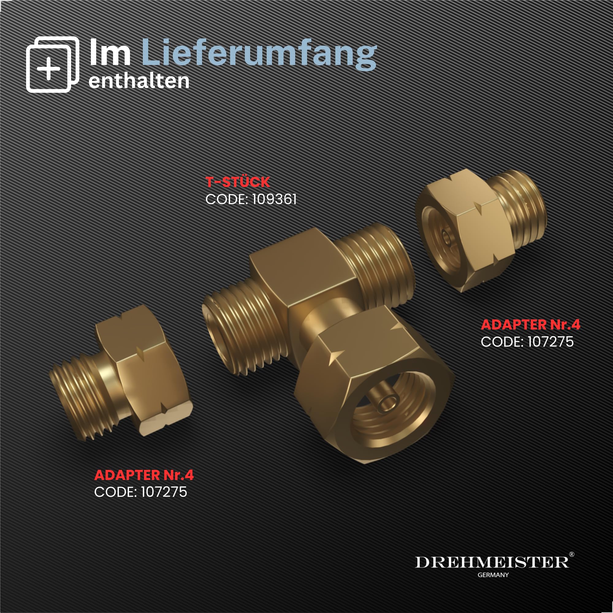 LPG T-Stück Adapter für alle Regler G.5 auf G.12 – Anschluss für 2 Gasflaschen oder Druckregler – Messing Verteiler für Großflasche W21.8 x 1/14 LH