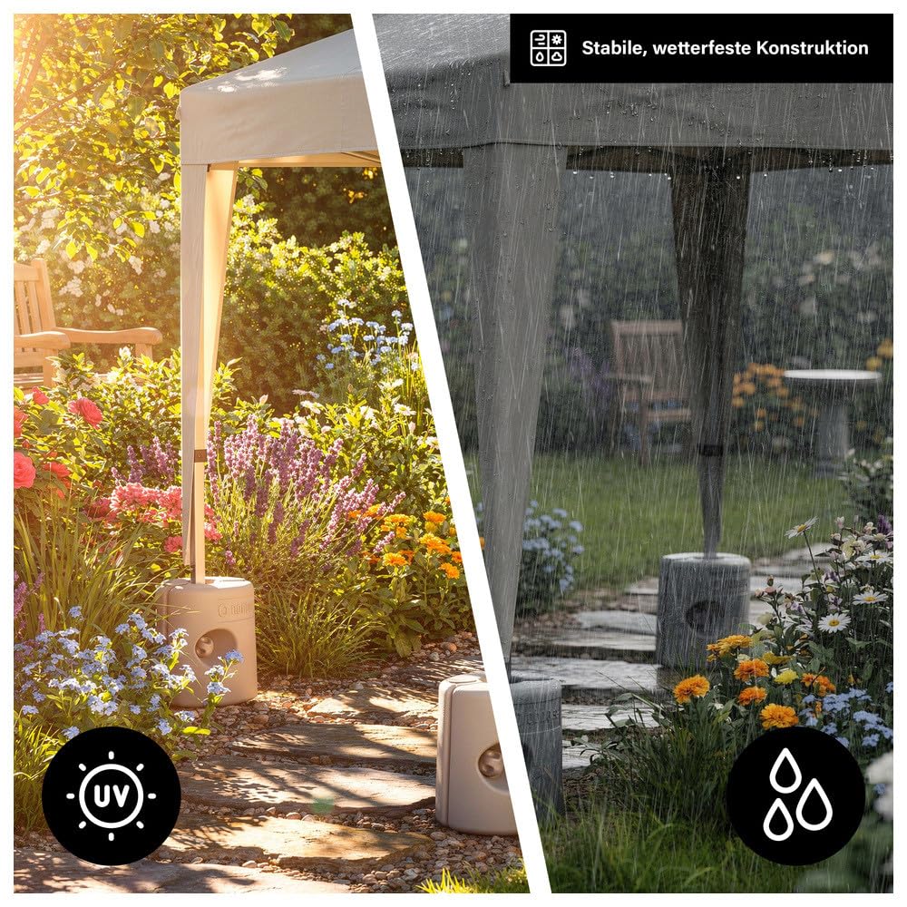 Dönges Dönges Pavillon Standfüße 4er-Set Grau - Befüllbare Gewichte für sicheren Halt - Robuster Kunststoff I Wetterfest - Ideal für Zelte, Pavillons & Outdoor-Events