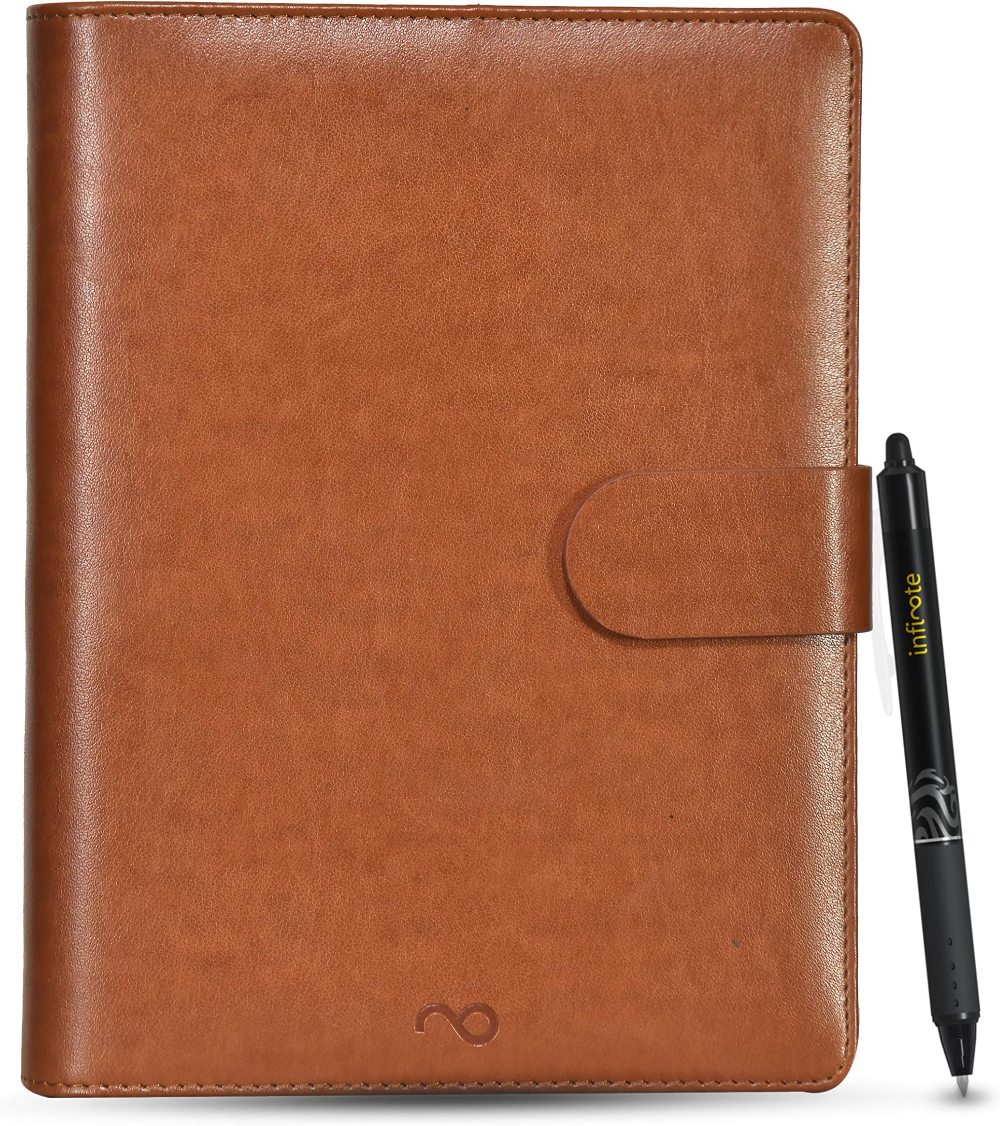 Executive Reusable Stone Paper Smart Notebook and Planner (A5, with 150 Pages | 75 Sheets | 150 Sides, Brown)